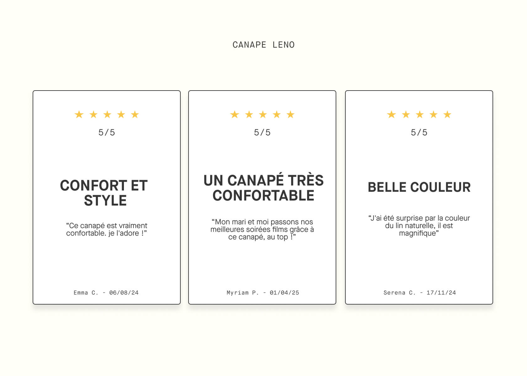 Canapé 3 places en lin LENO