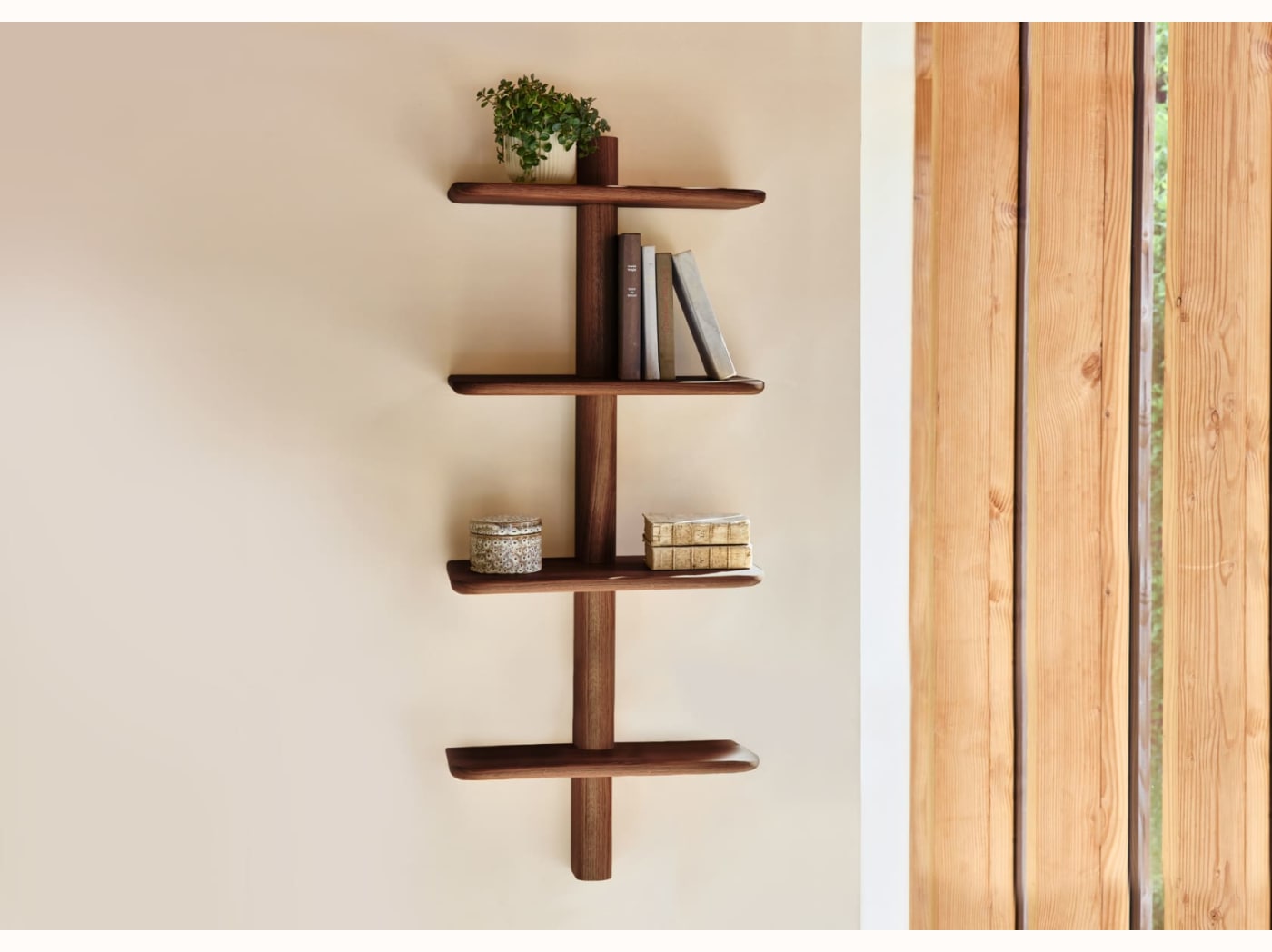 BAOBAB Solid Wood Wall Shelf - 4 Shelves