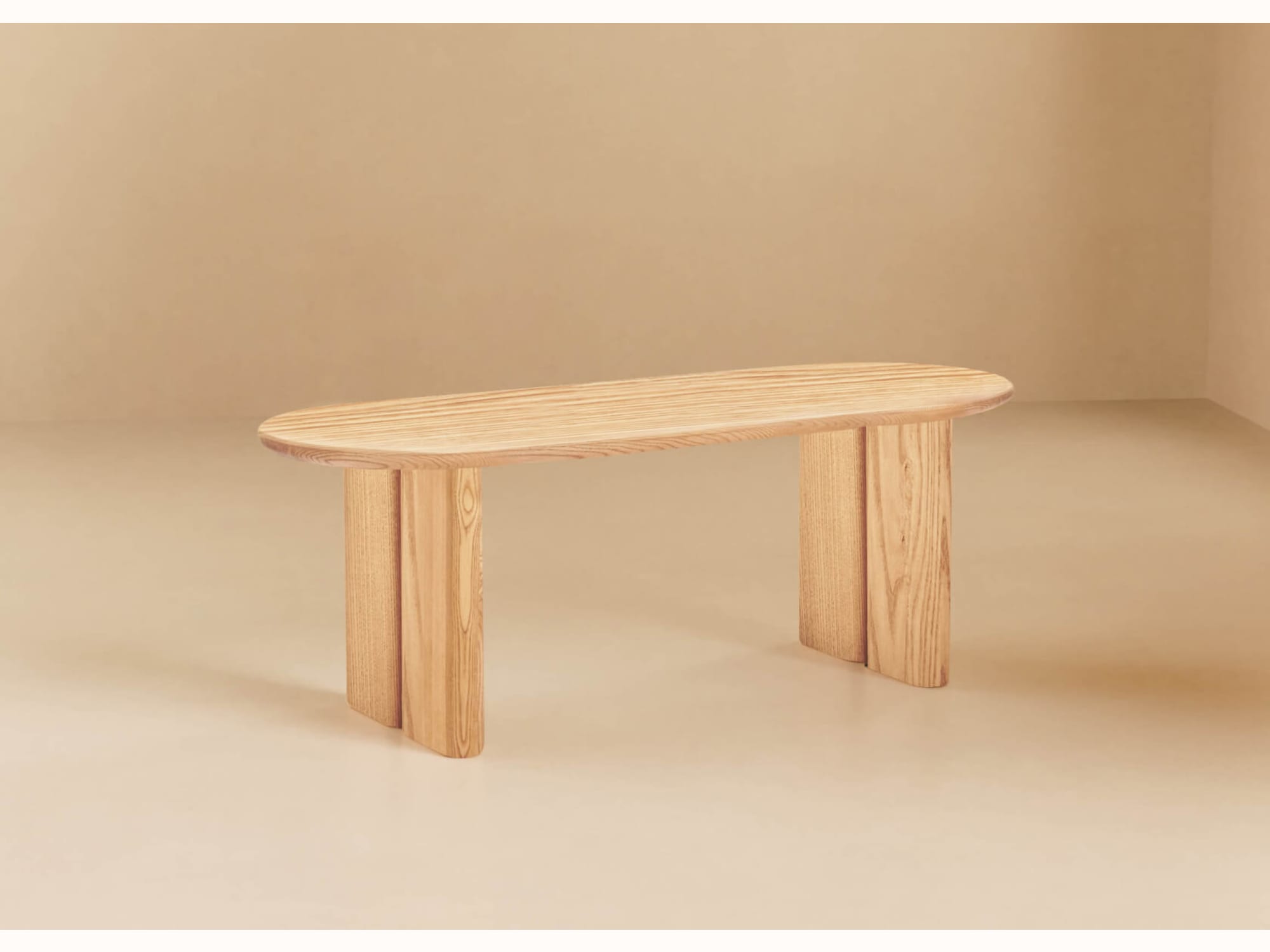 Ovaler Couchtisch aus Massivholz BAOBAB – 120 cm