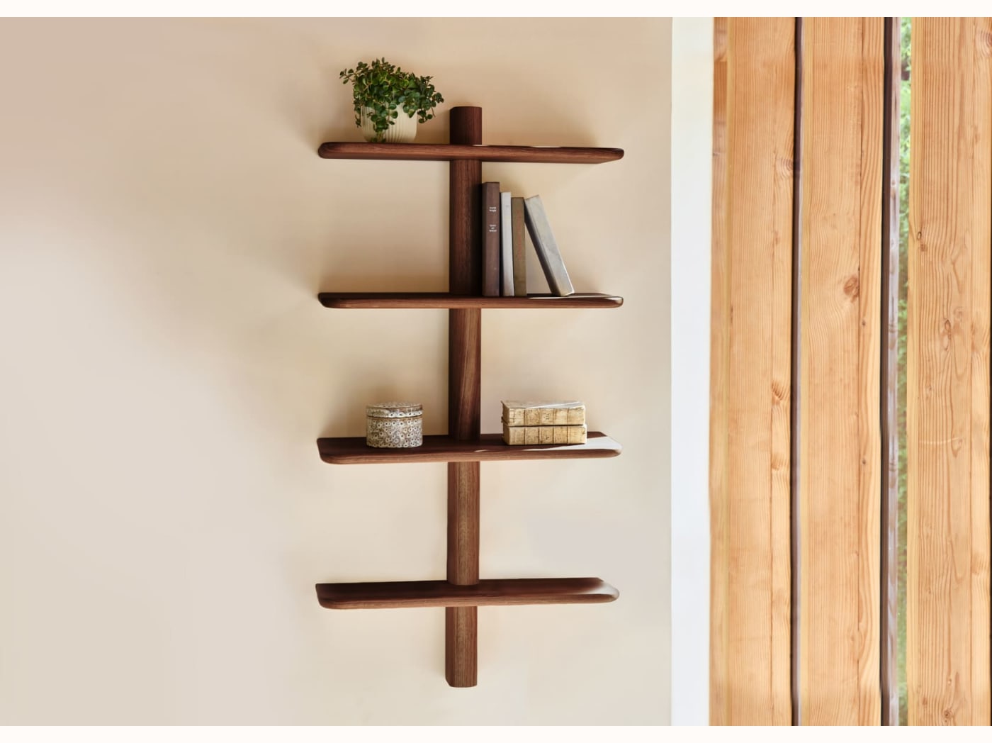 BAOBAB Solid Wood Wall Shelf - 4 Shelves
