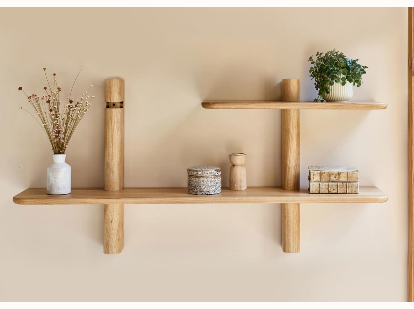 Étagère murale modulable en bois massif BAOBAB - 60x120 cm