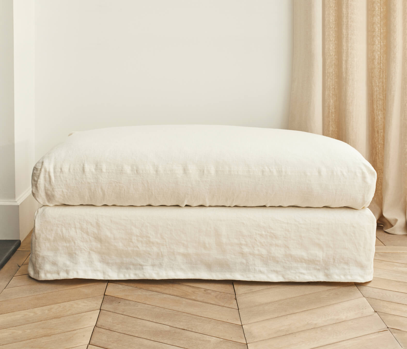Pouf en lin PALM