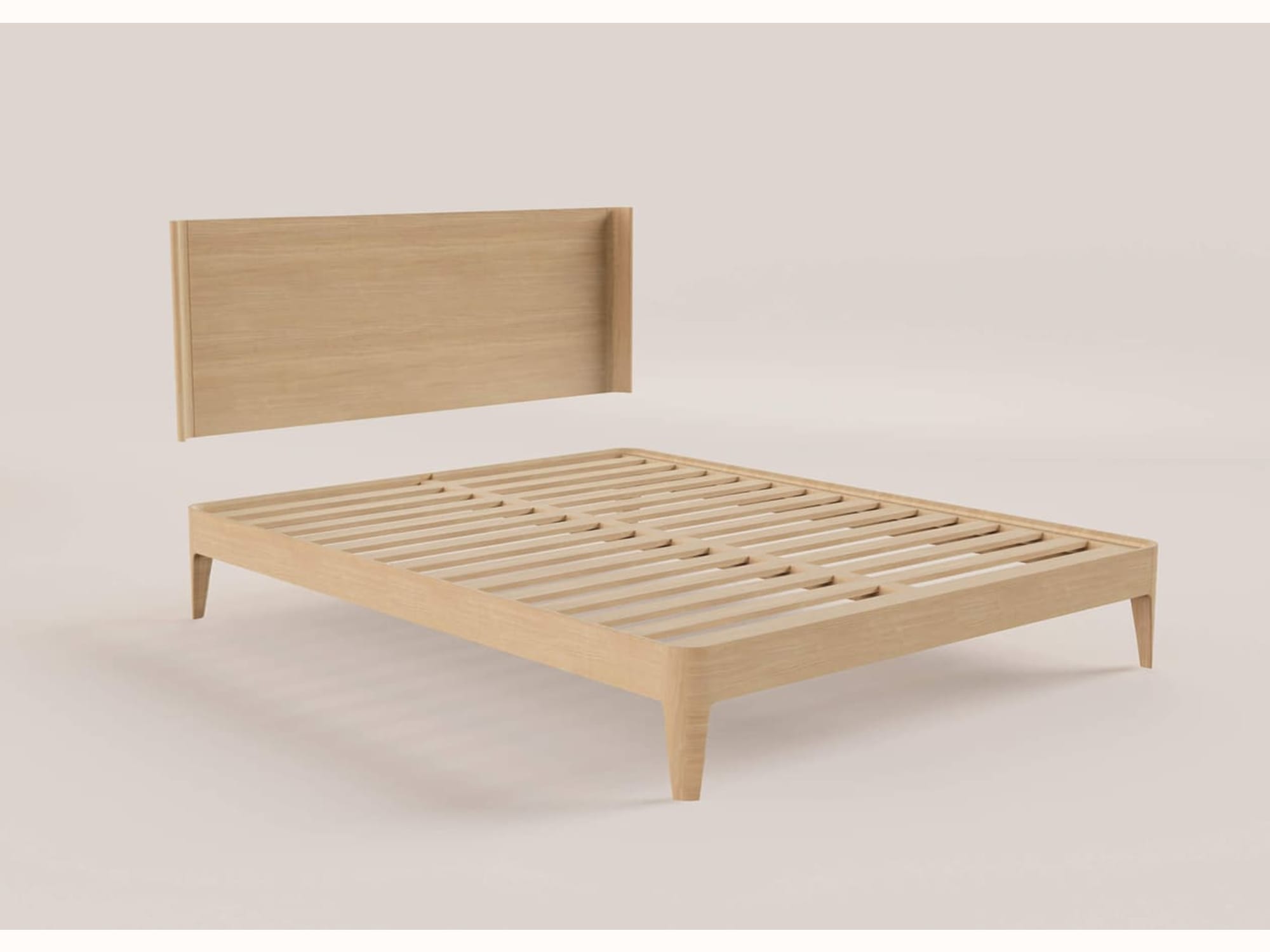 Bett mit Lattenrost aus massiver Eiche CLAIRIÈRE