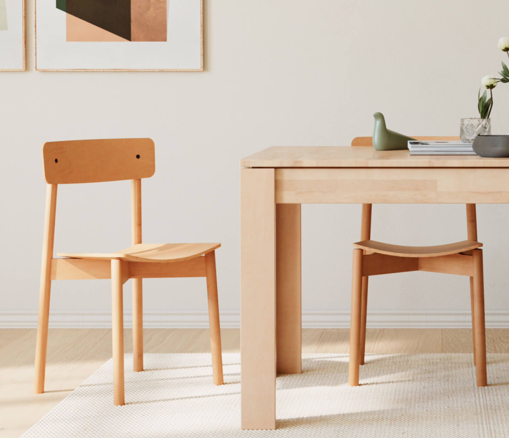 Chaise en bois massif MAIA (lot de 2)