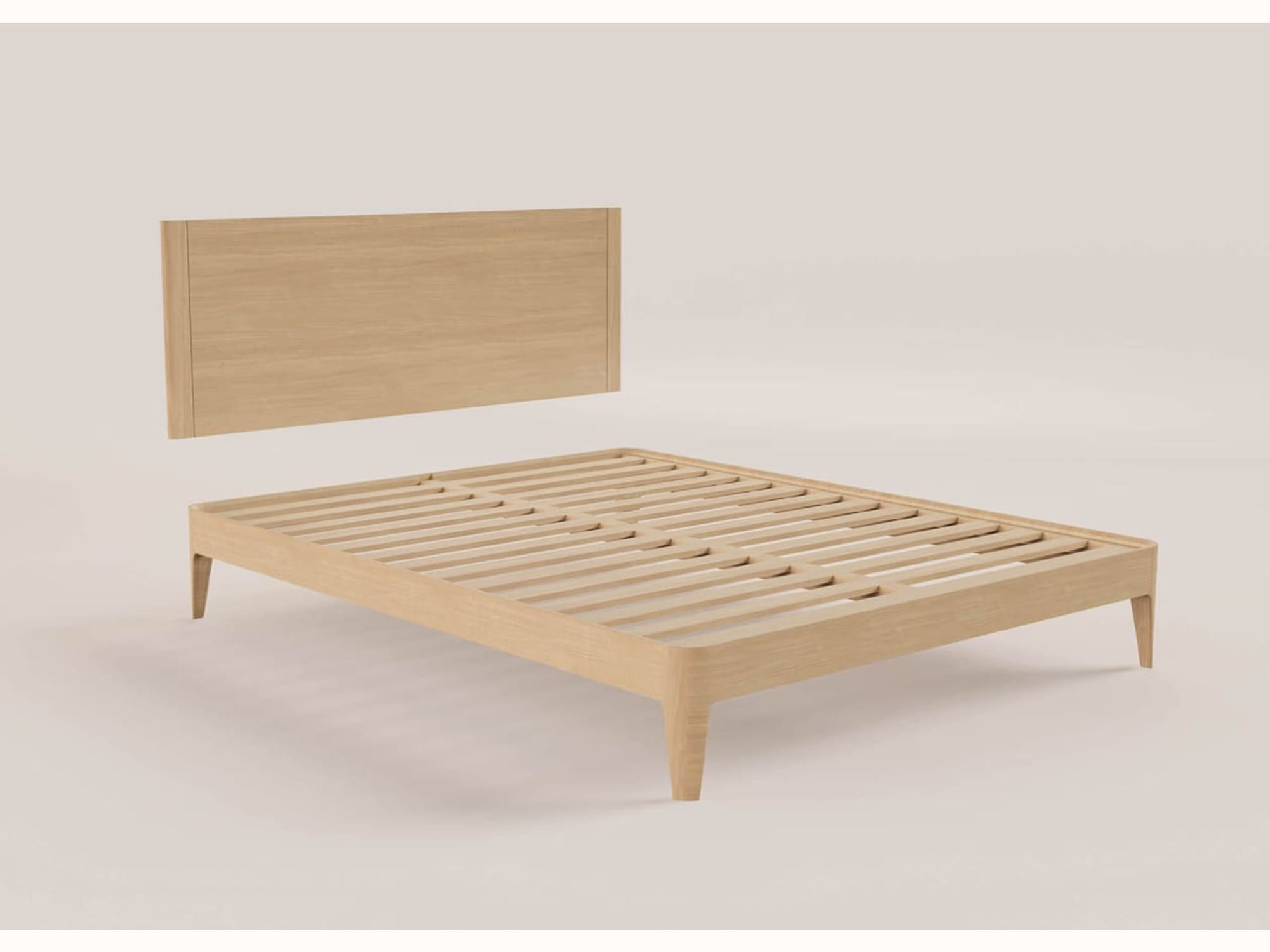 Bett mit Lattenrost aus massiver Eiche CLAIRIÈRE
