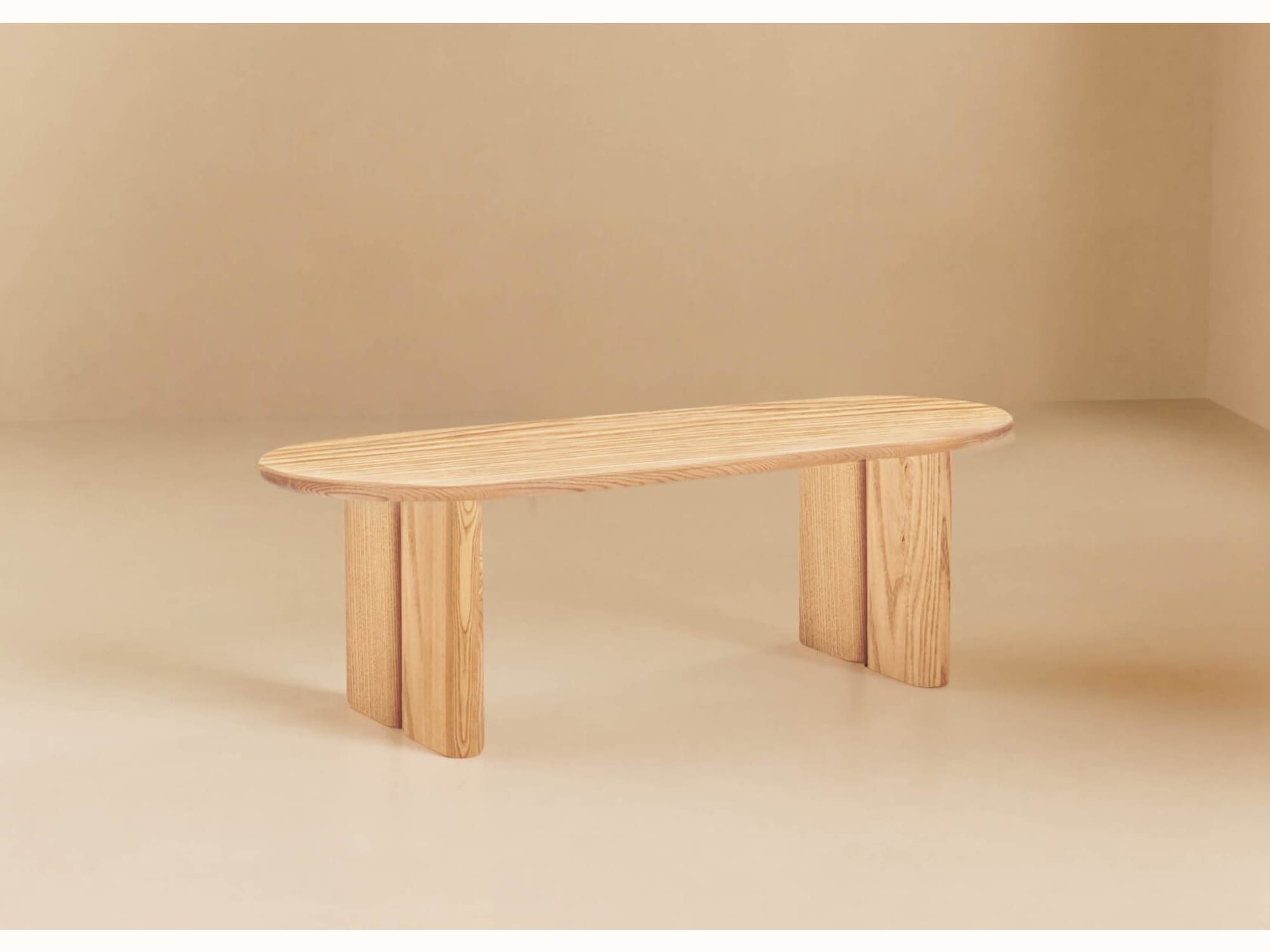 Ovaler Couchtisch aus Massivholz BAOBAB – 120 cm