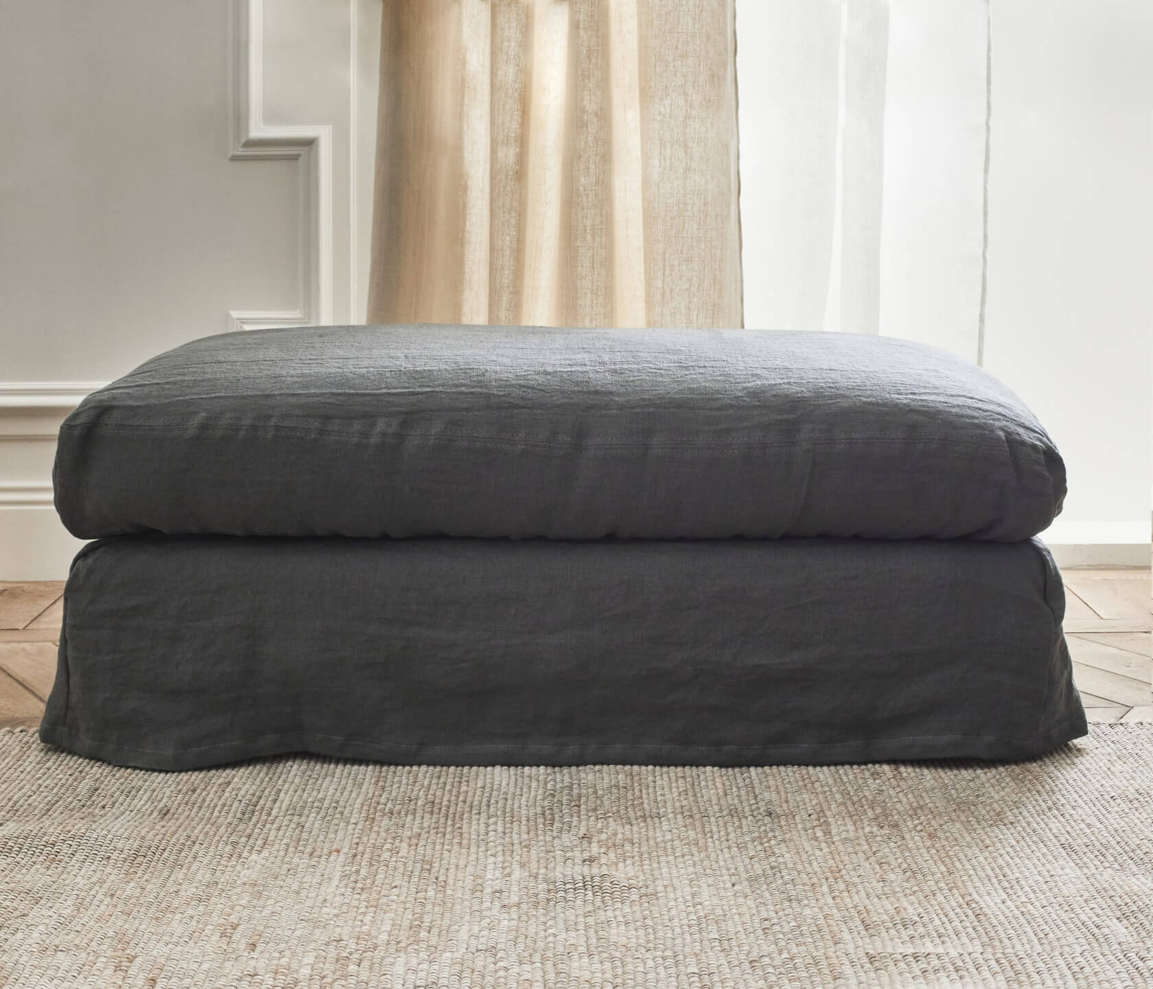 Pouf en lin PALM