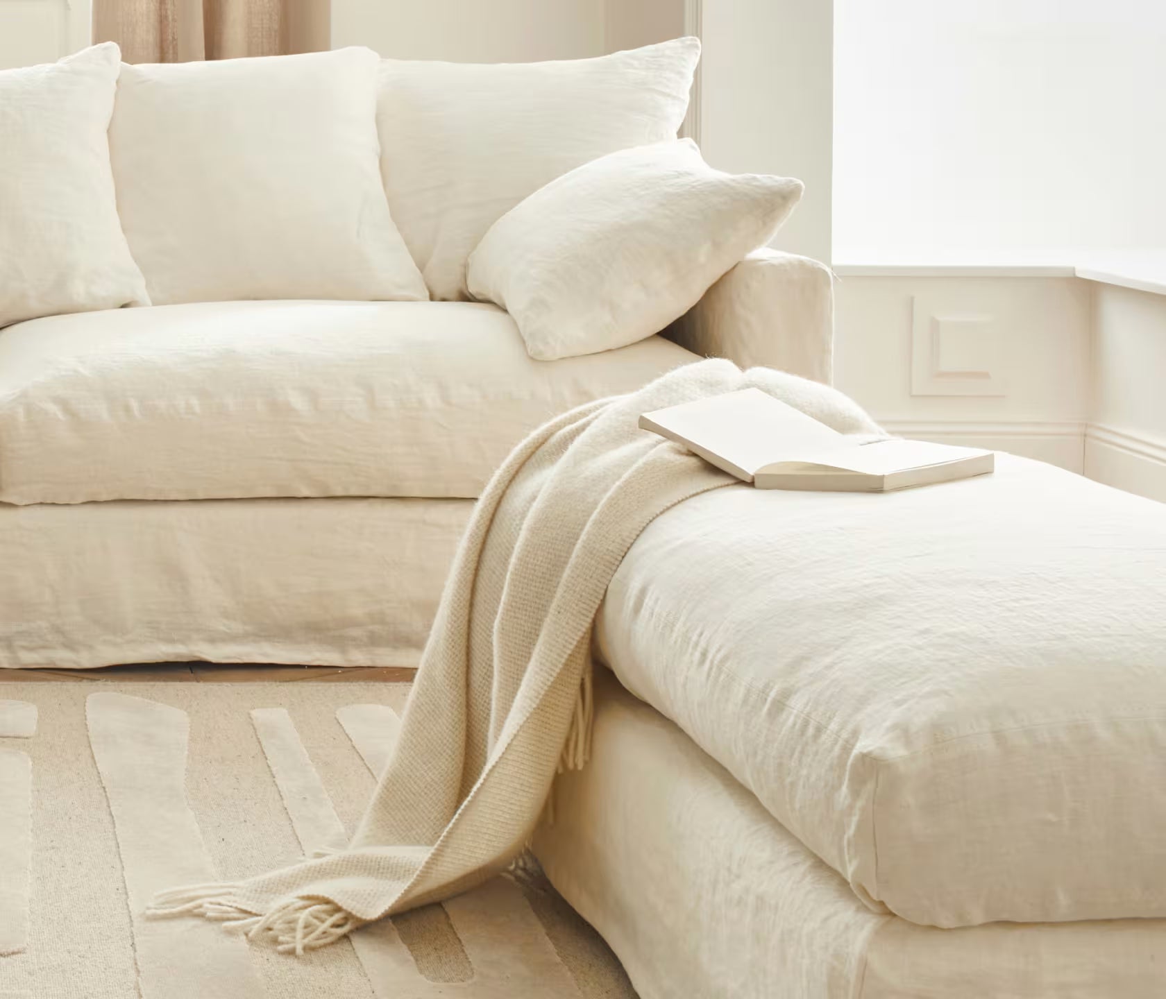 Pouf en lin PALM
