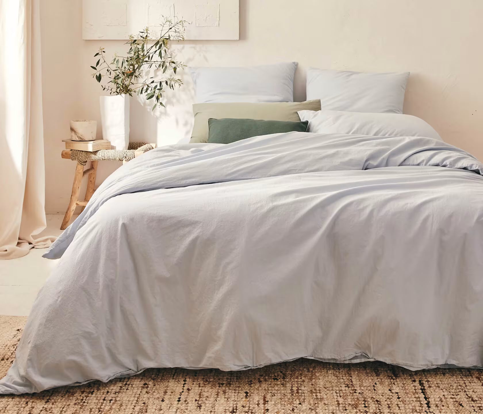 Housse de couette en coton lavé