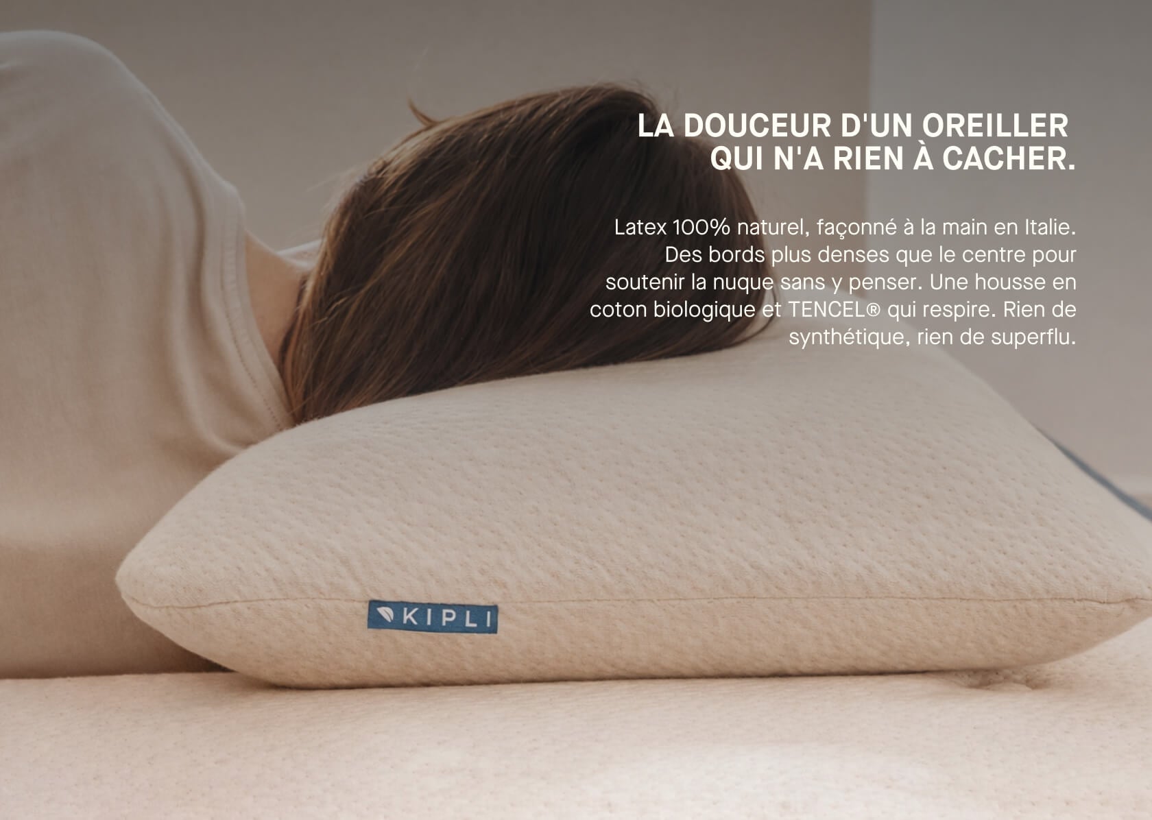 Oreiller en latex naturel carré