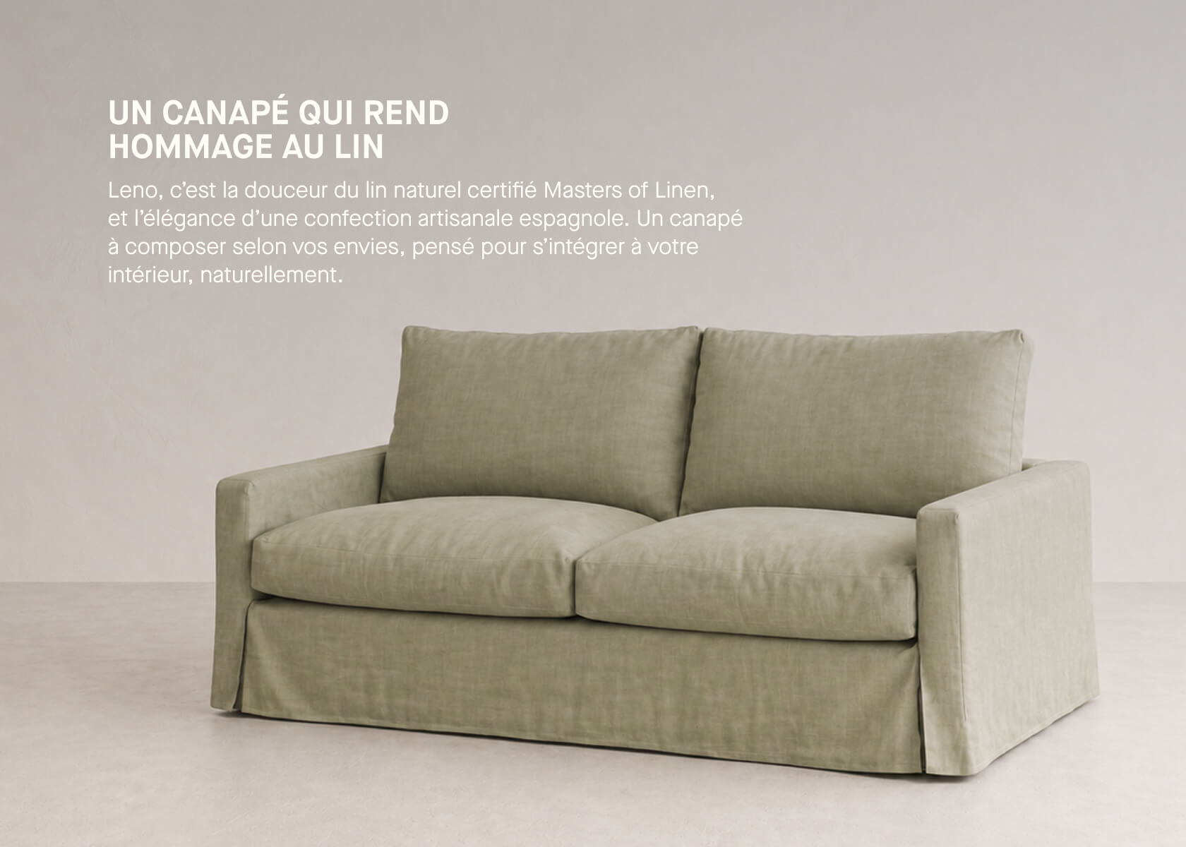 Canapé 3 places en lin LENO