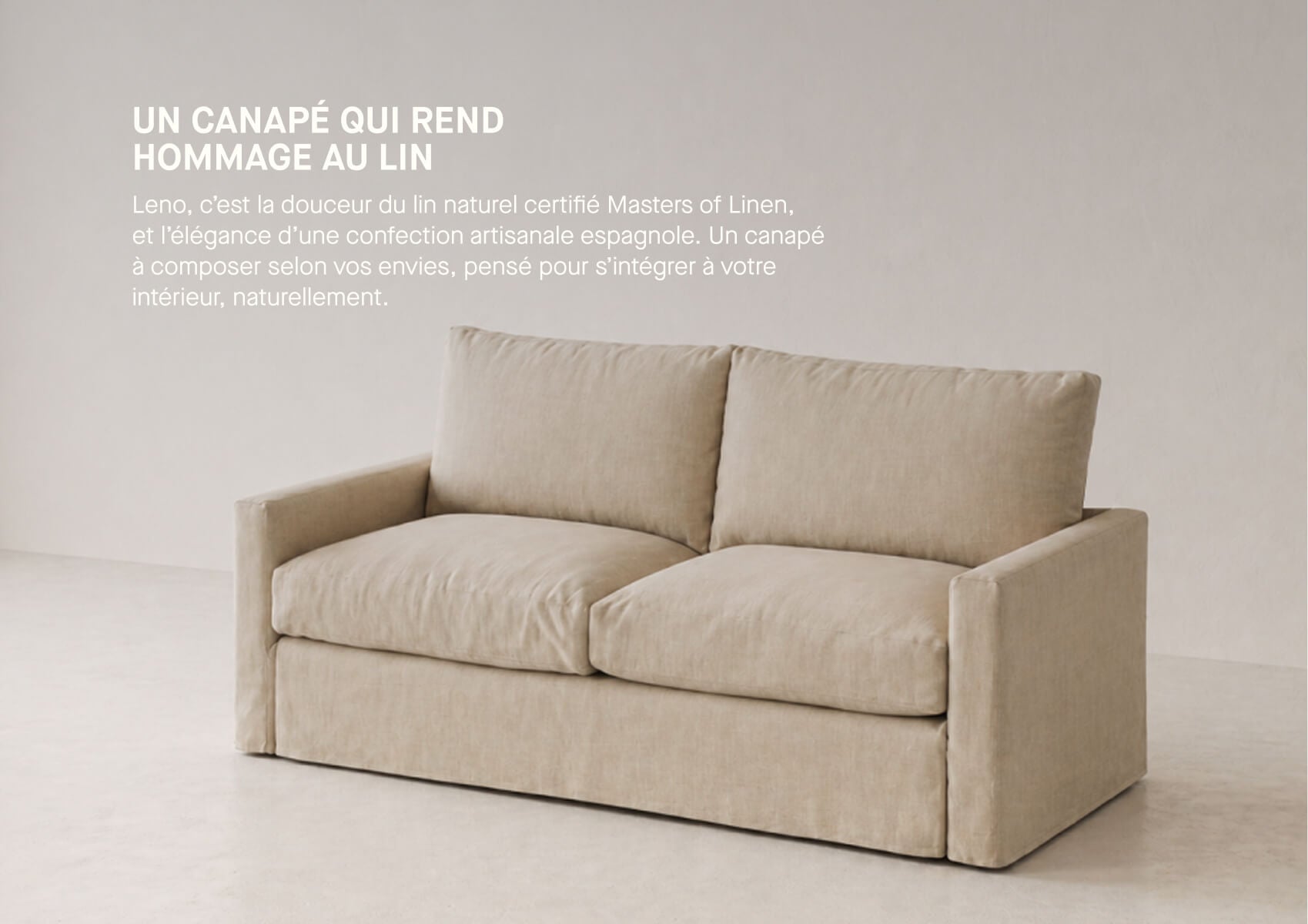 Canapé 3 places en lin LENO