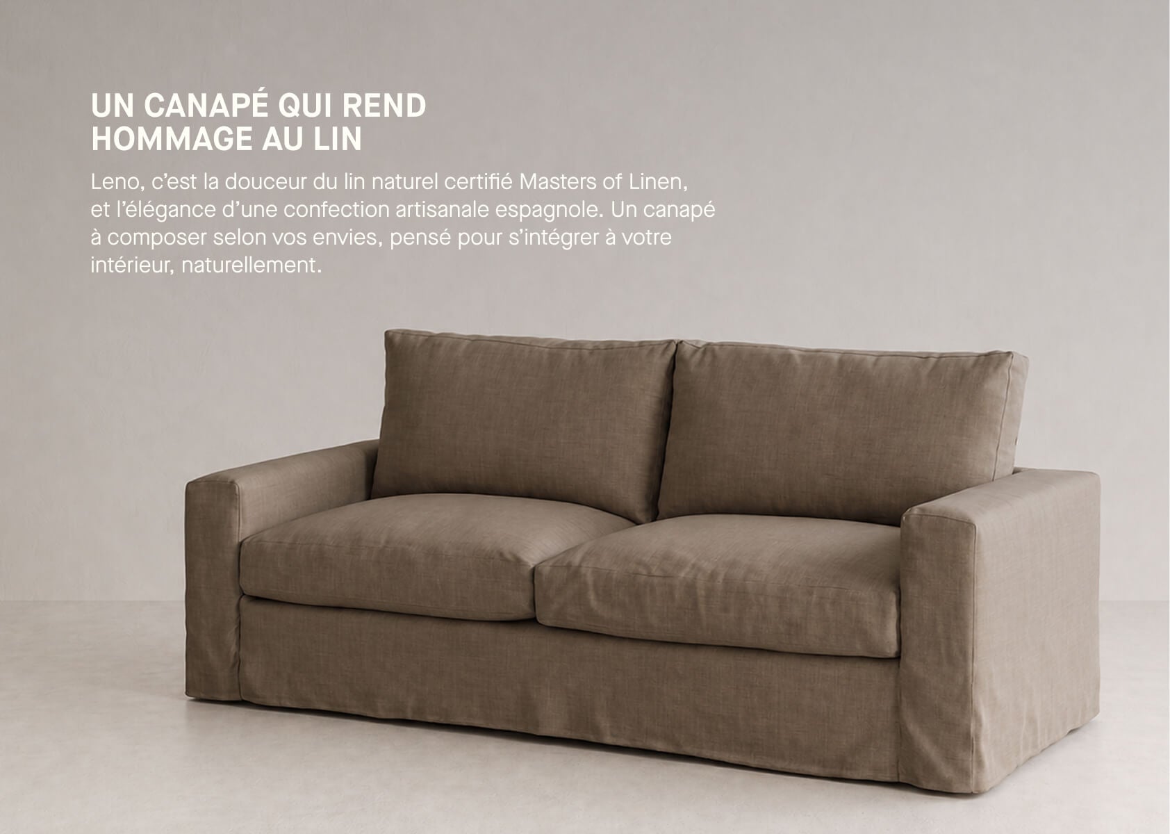 Canapé 3 places en lin LENO