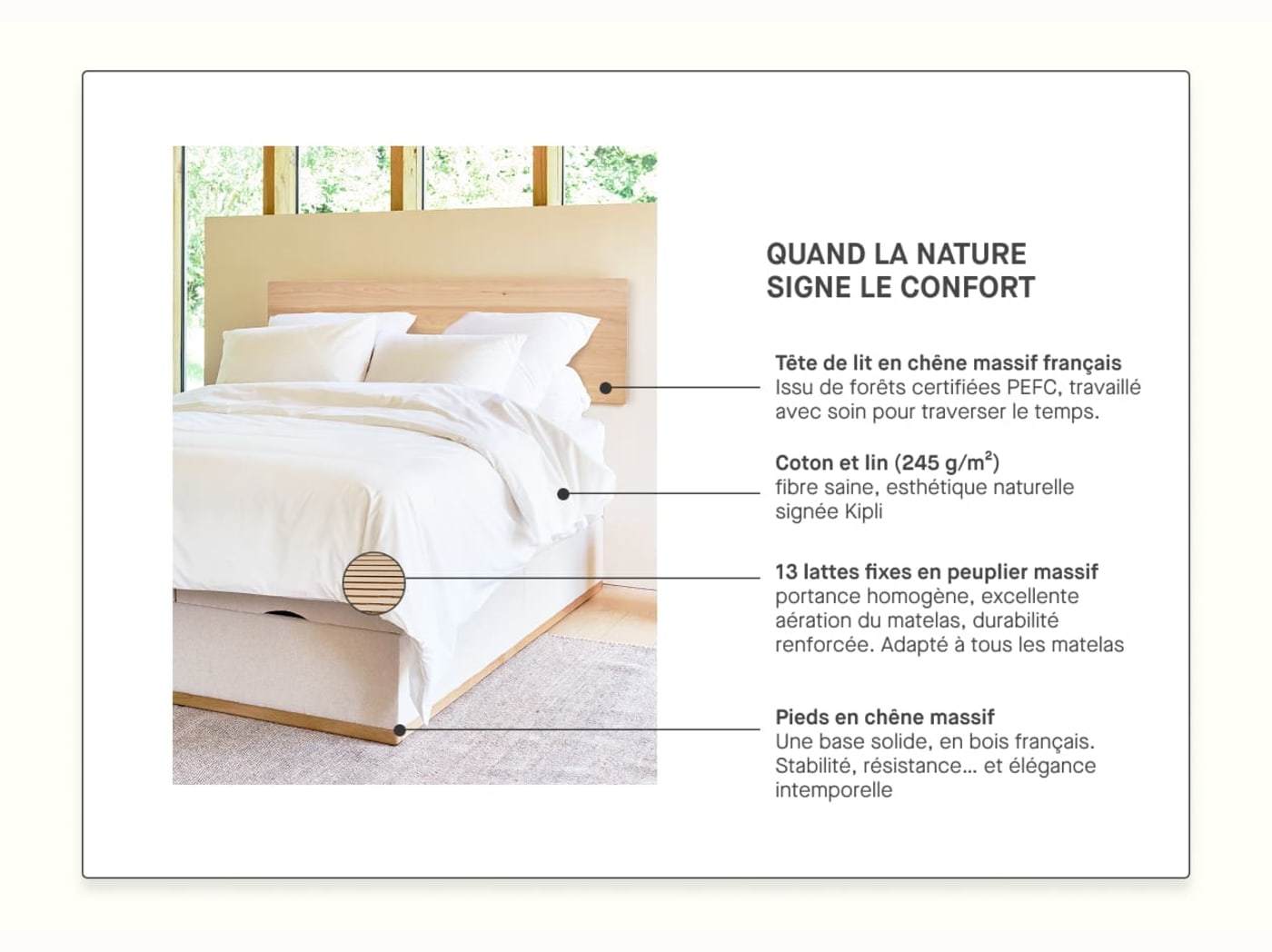 Lit coffre premium en bois massif - LA VOILE