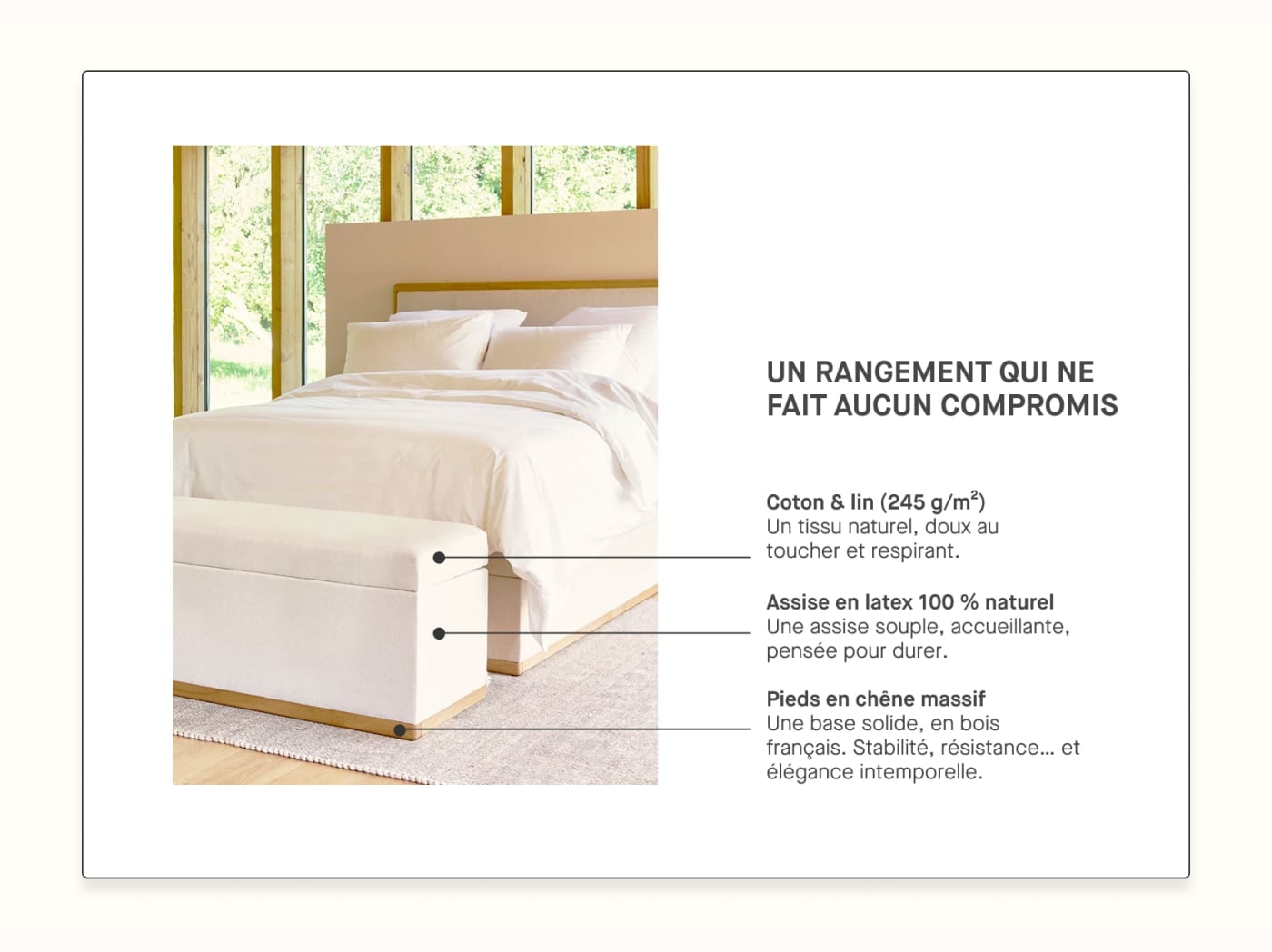 Banc en bois massif La Pause