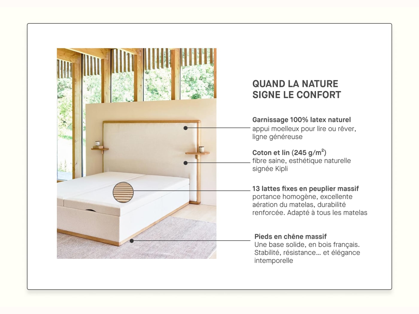 Lit coffre premium en bois massif - LA VOILE