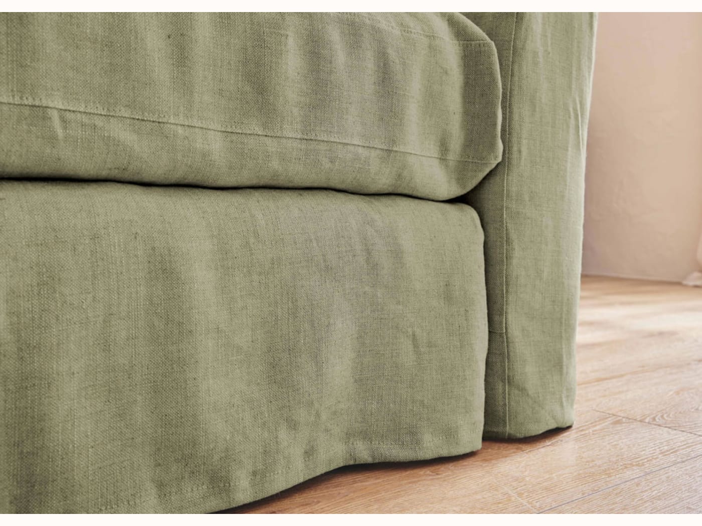 Fauteuil large en lin LENO - 80 cm