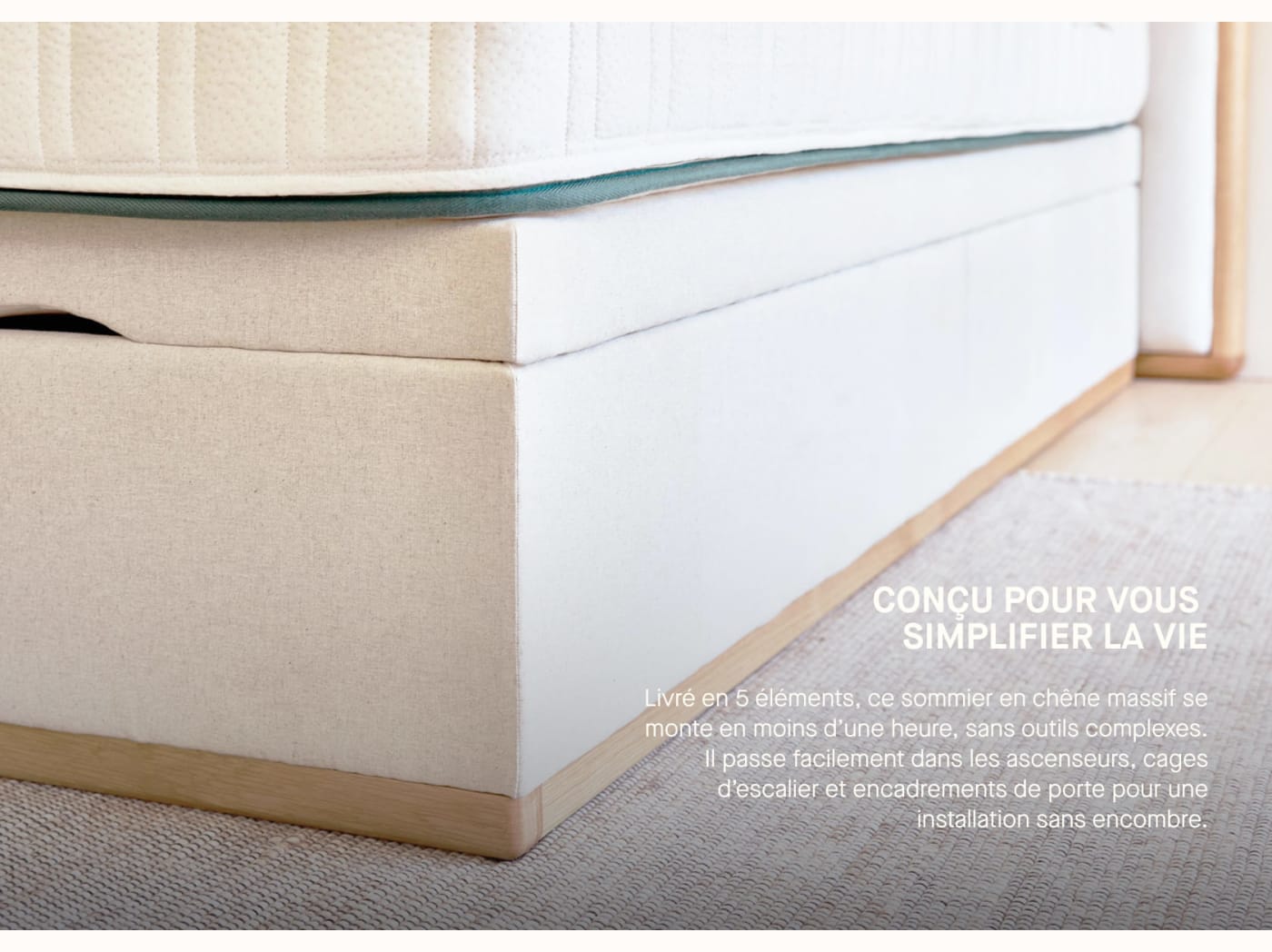 Lit coffre premium en bois massif - LA VOILE