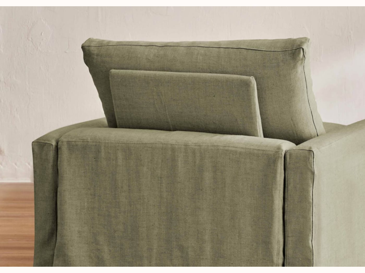 Fauteuil large en lin LENO - 80 cm