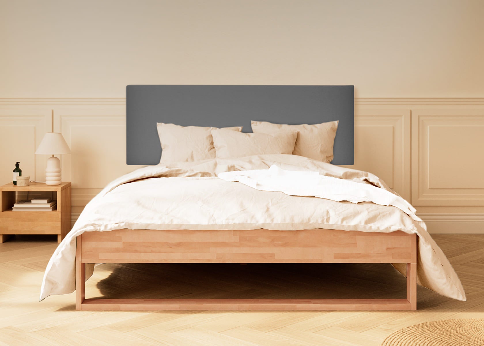 Bett mit Massivholz-Lattenrost AVA