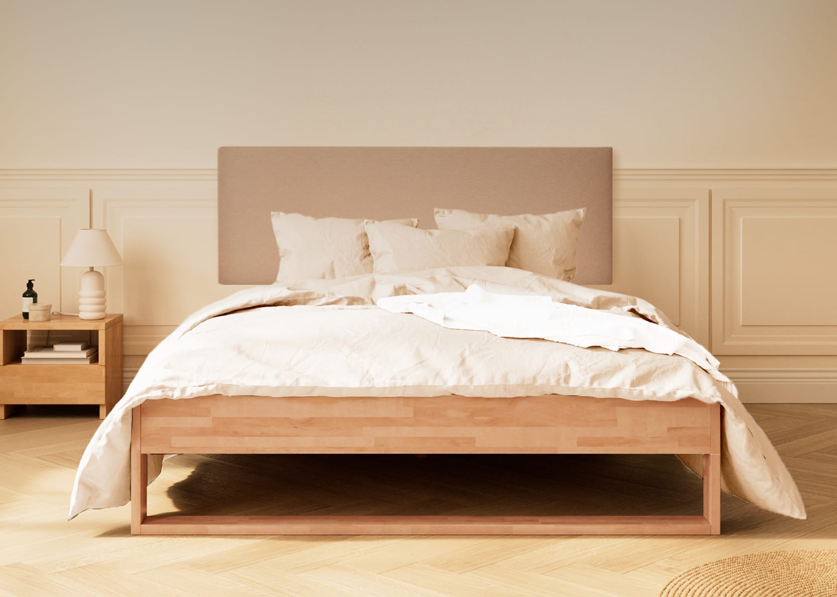 Bett mit Massivholz-Lattenrost AVA