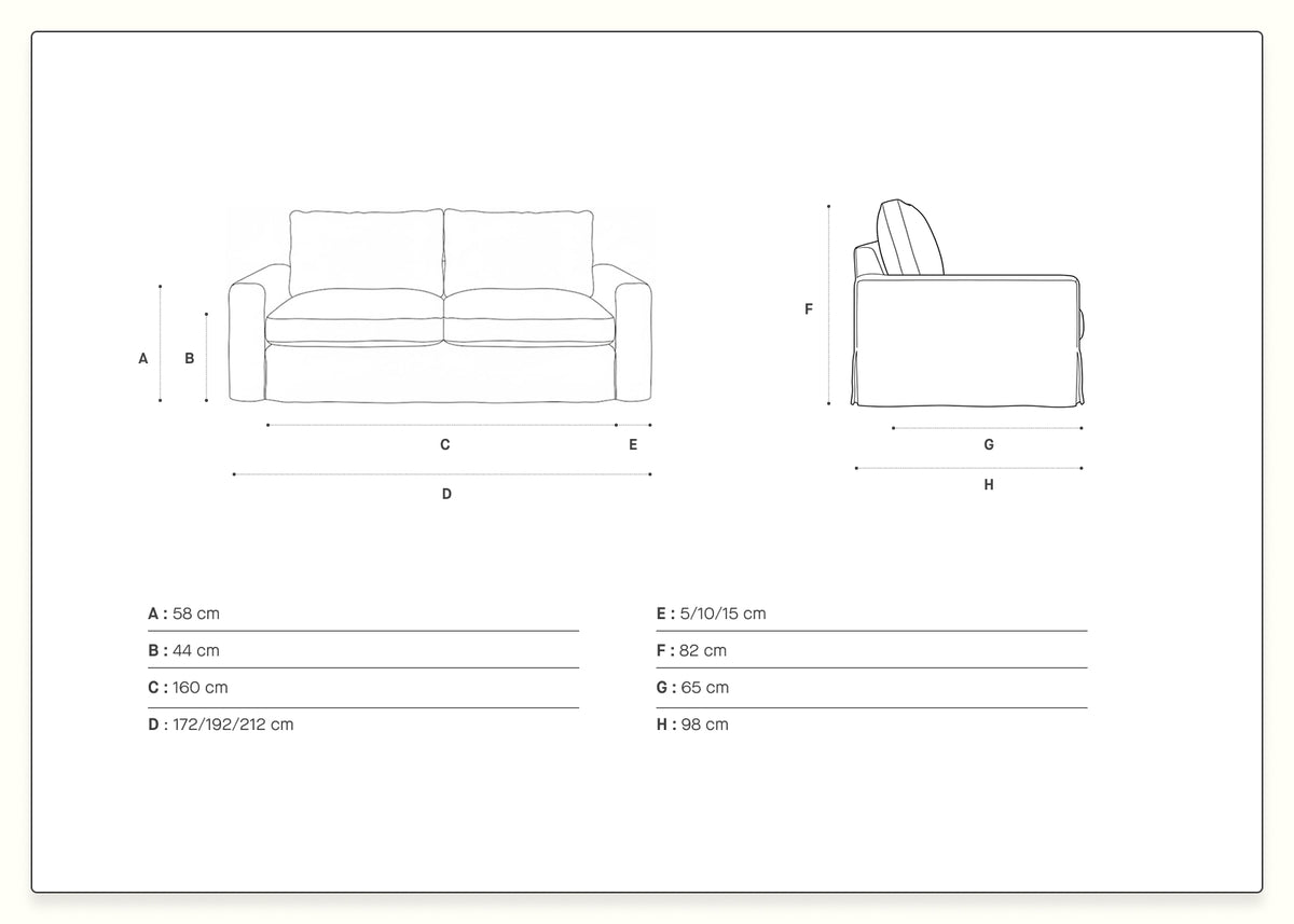 3-Sitzer-Sofa aus Leinen LENO