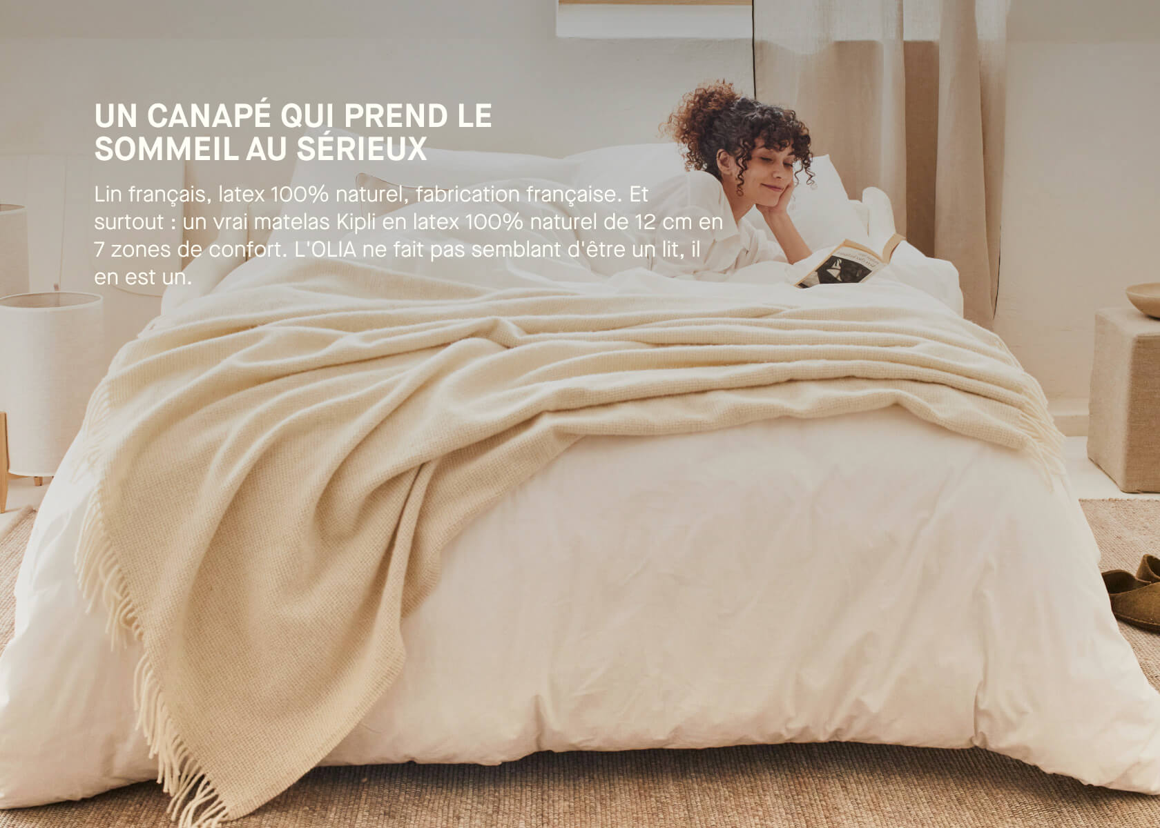 Divano letto in lino OLIA