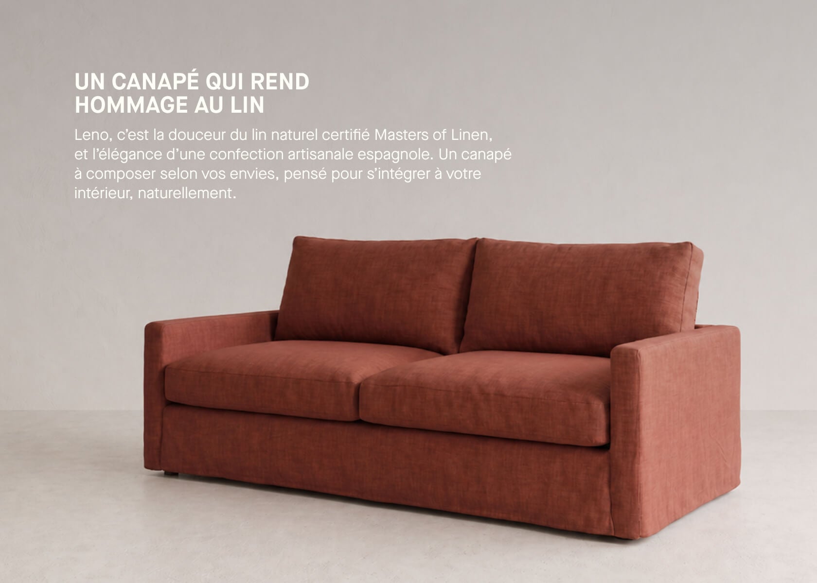 3-Sitzer-Sofa aus Leinen LENO