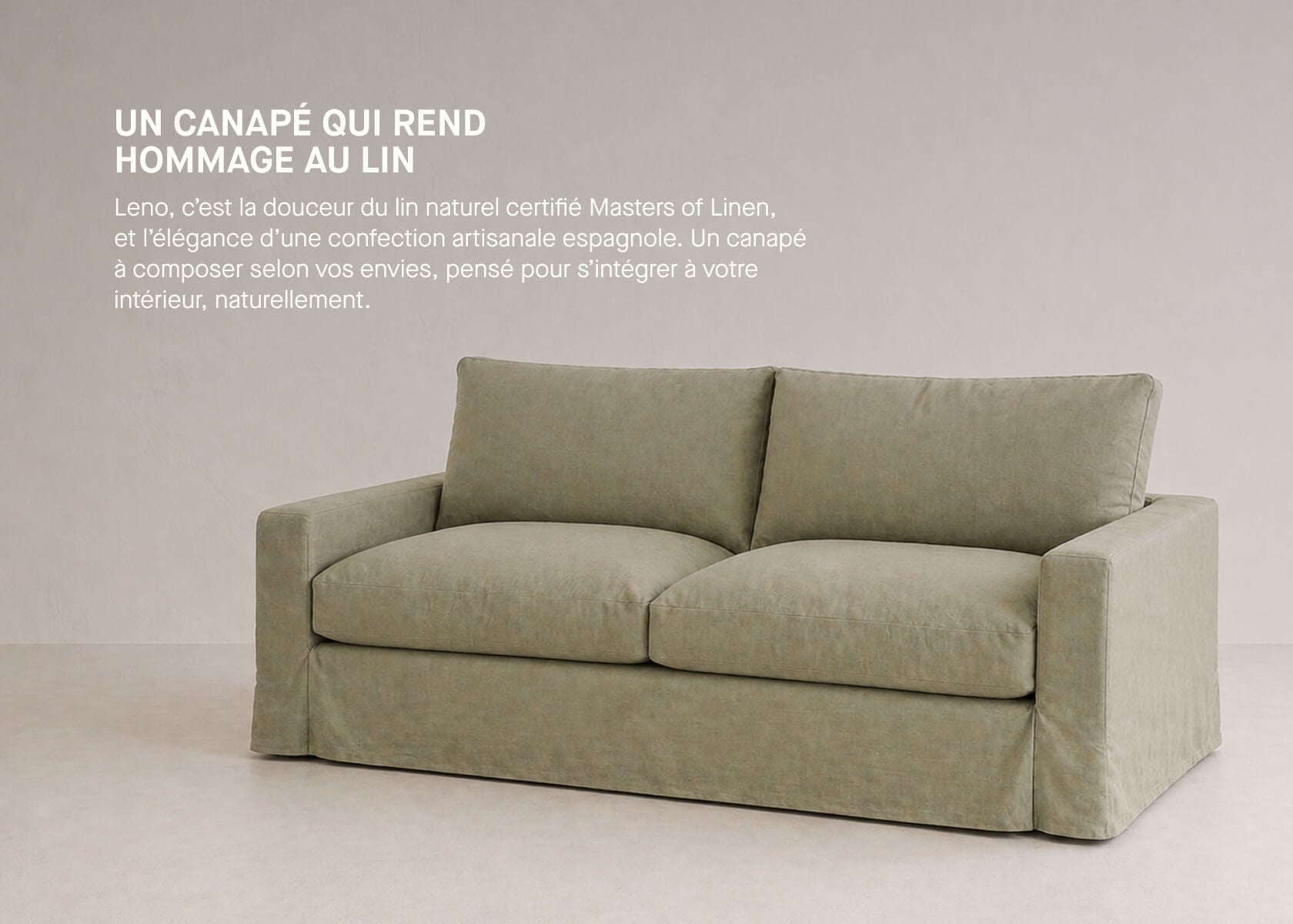 3-Sitzer-Sofa aus Leinen LENO