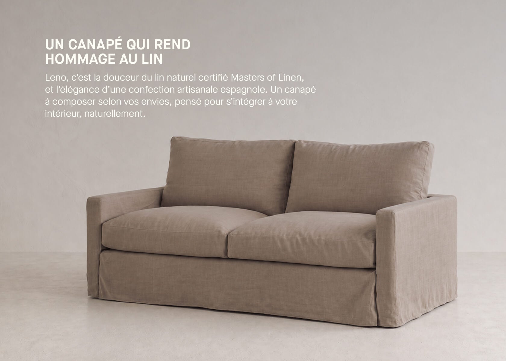 3-Sitzer-Sofa aus Leinen LENO