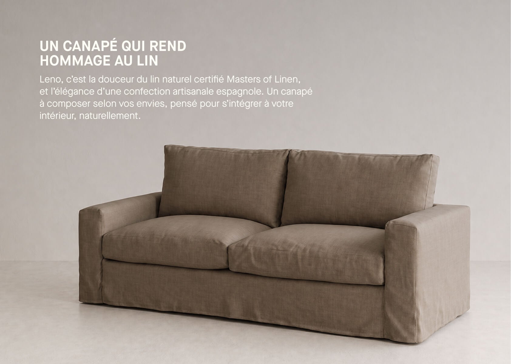 3-Sitzer-Sofa aus Leinen LENO