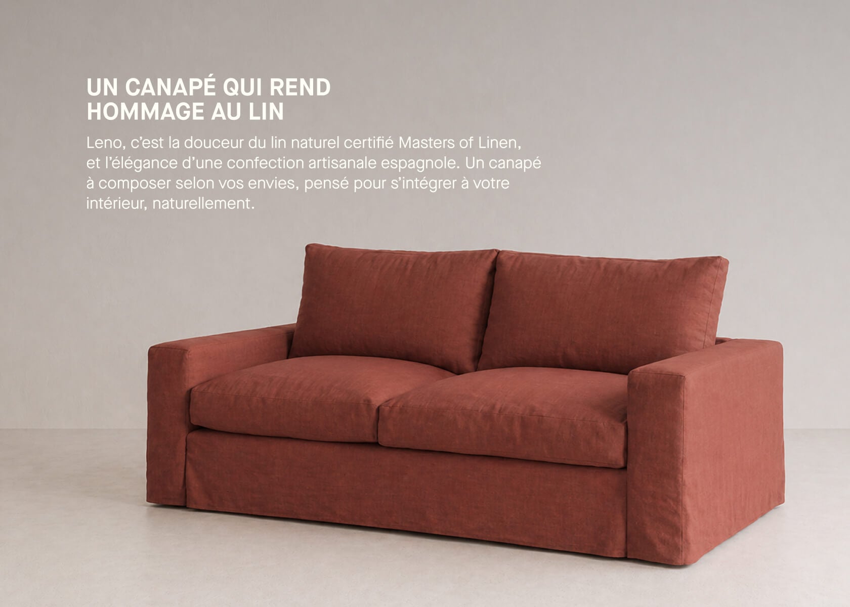 3-Sitzer-Sofa aus Leinen LENO