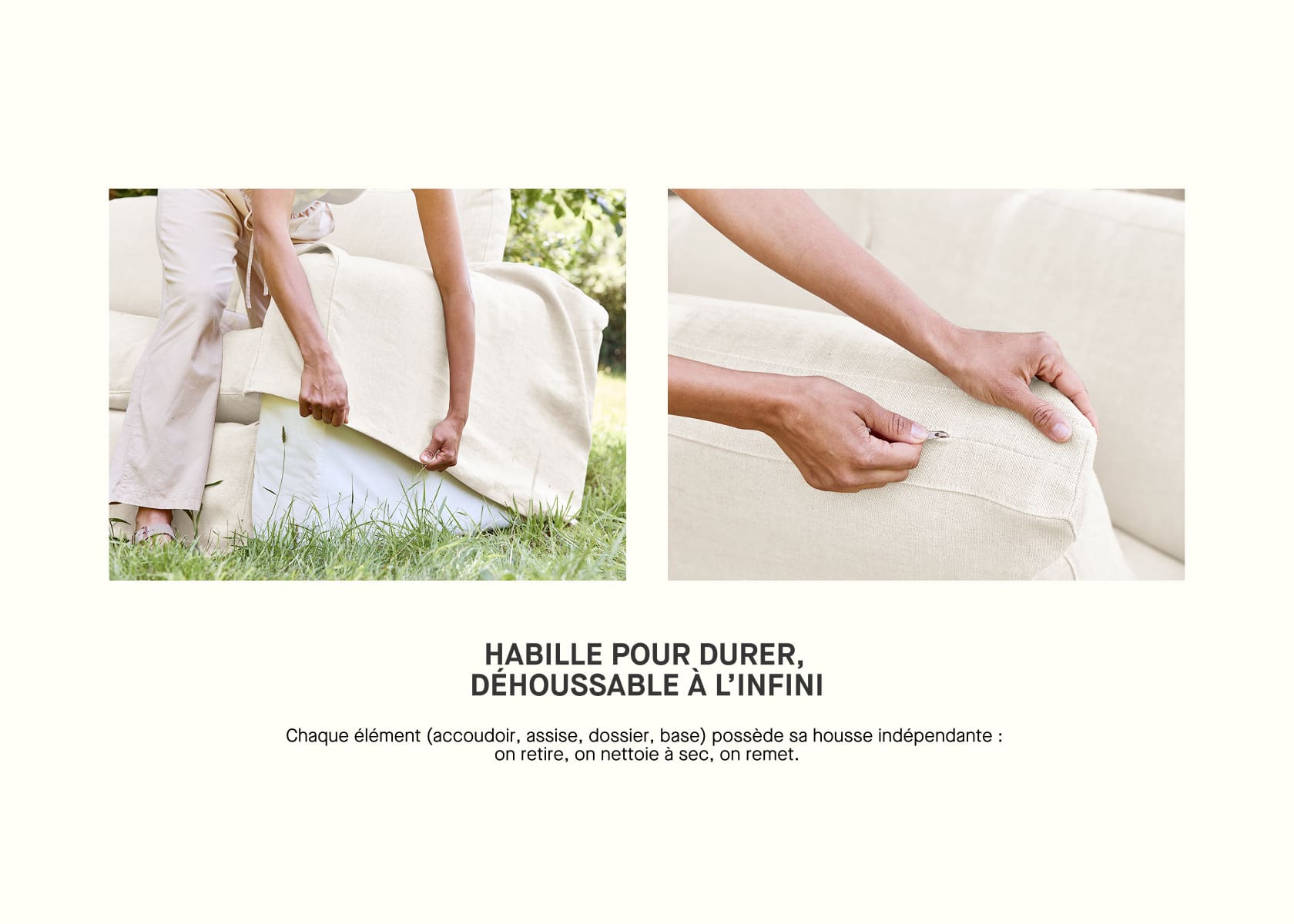 3-Sitzer-Sofa aus Leinen LENO