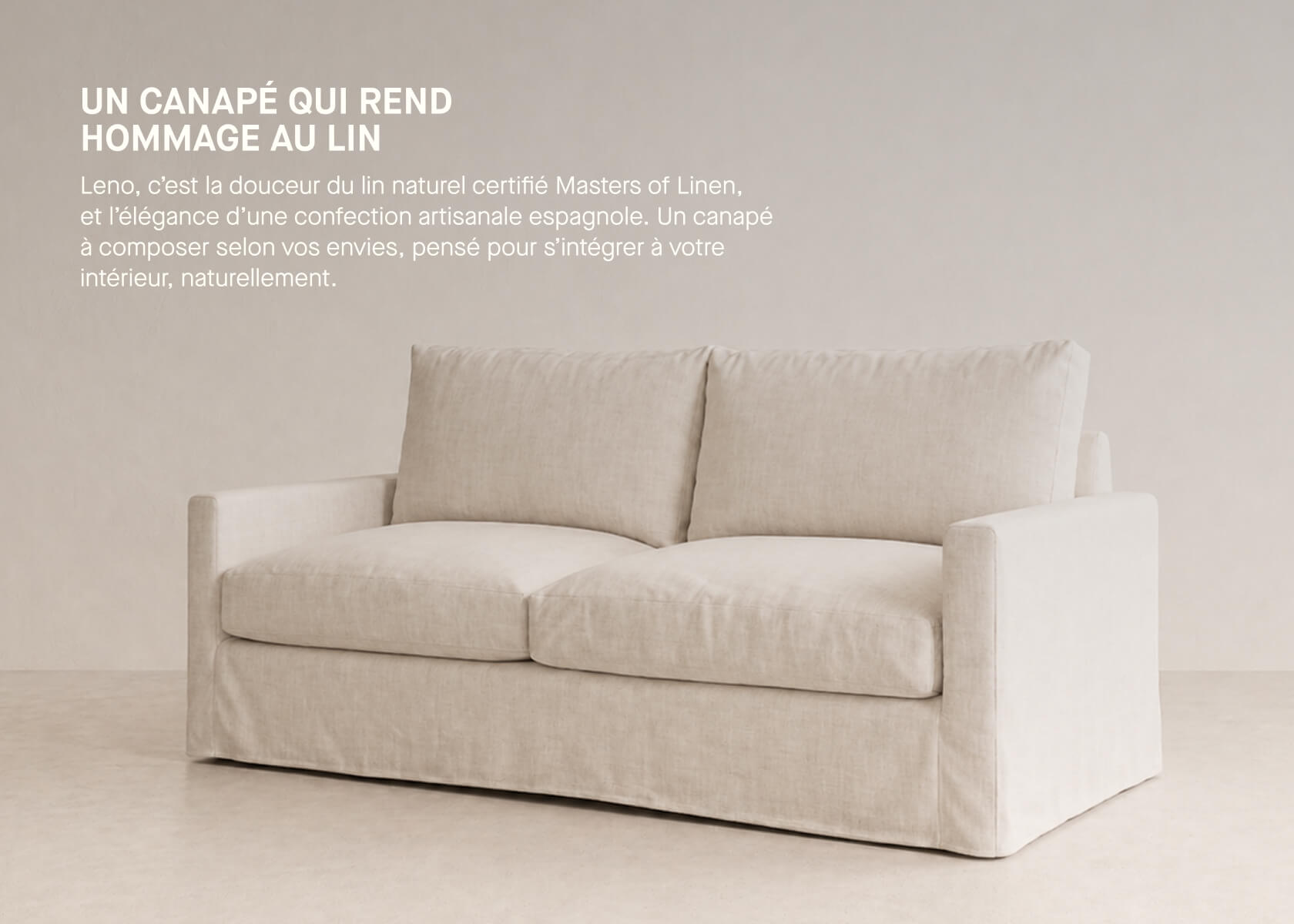 3-Sitzer-Sofa aus Leinen LENO