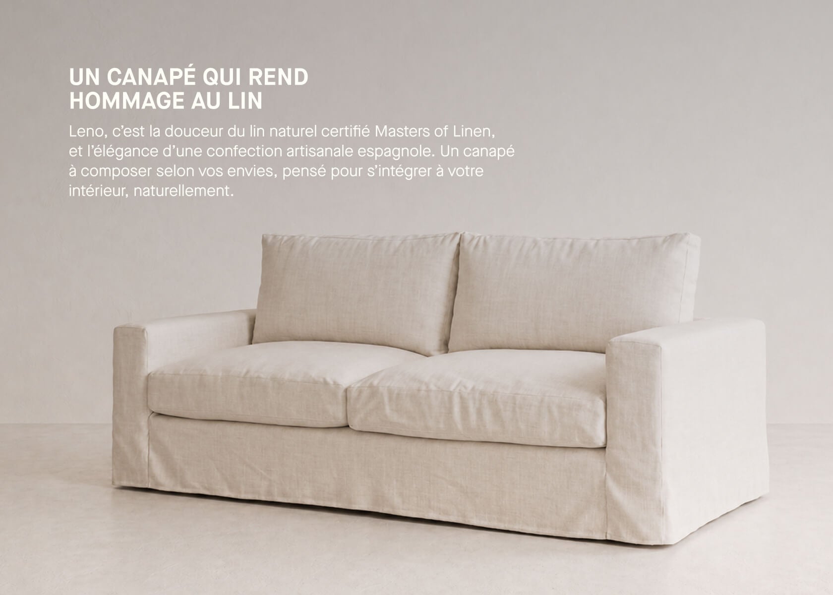 3-Sitzer-Sofa aus Leinen LENO