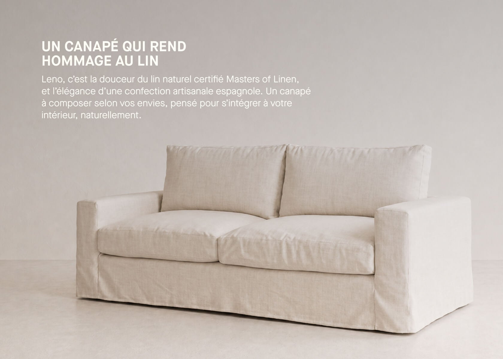 3-Sitzer-Sofa aus Leinen LENO