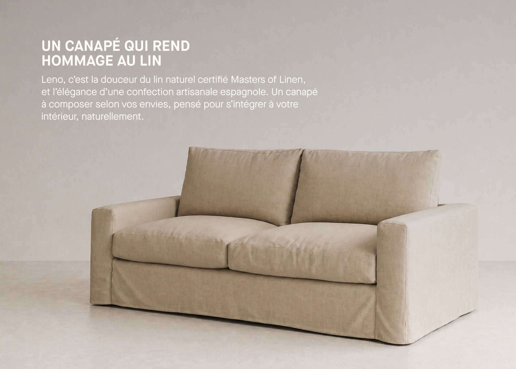 3-Sitzer-Sofa aus Leinen LENO