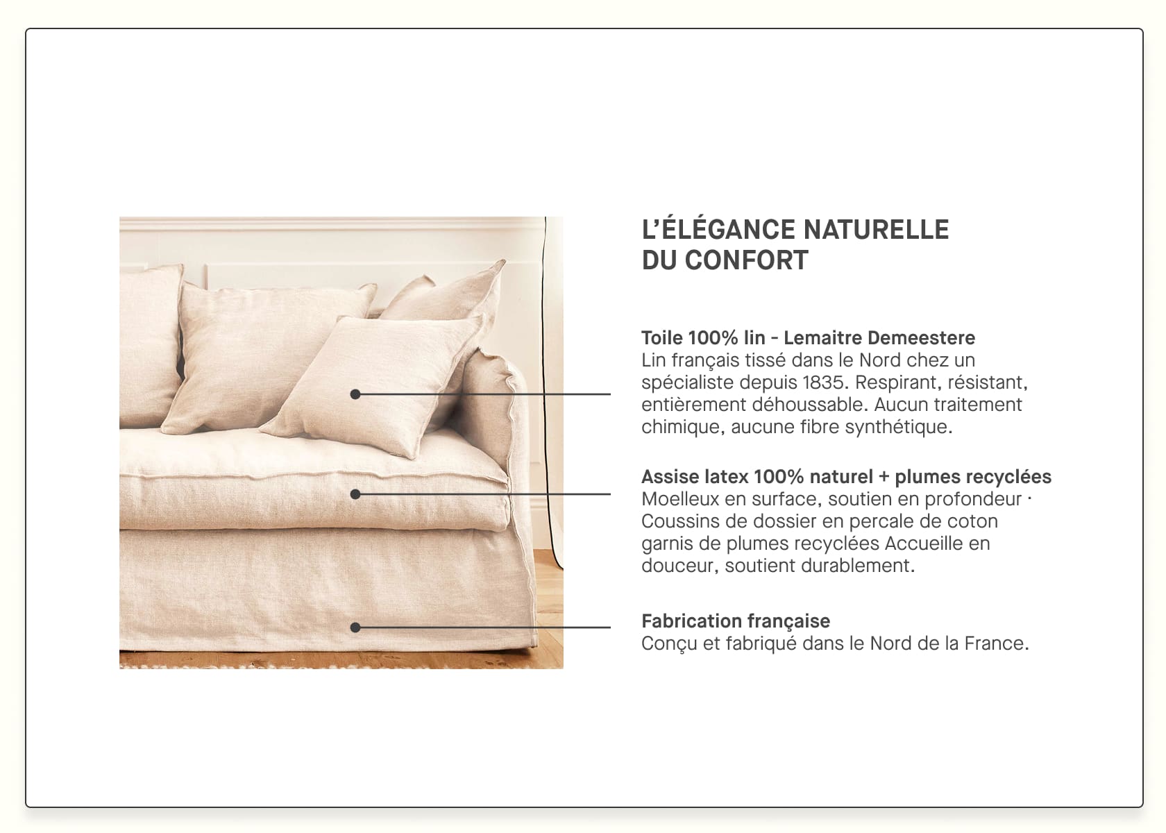 OLIA-Sofa aus Leinen