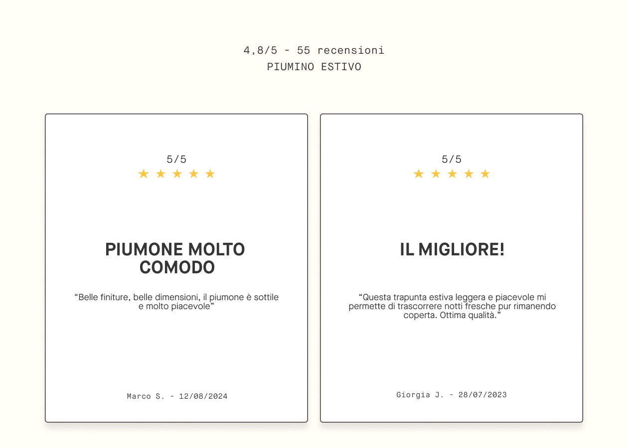 Piumino estivo