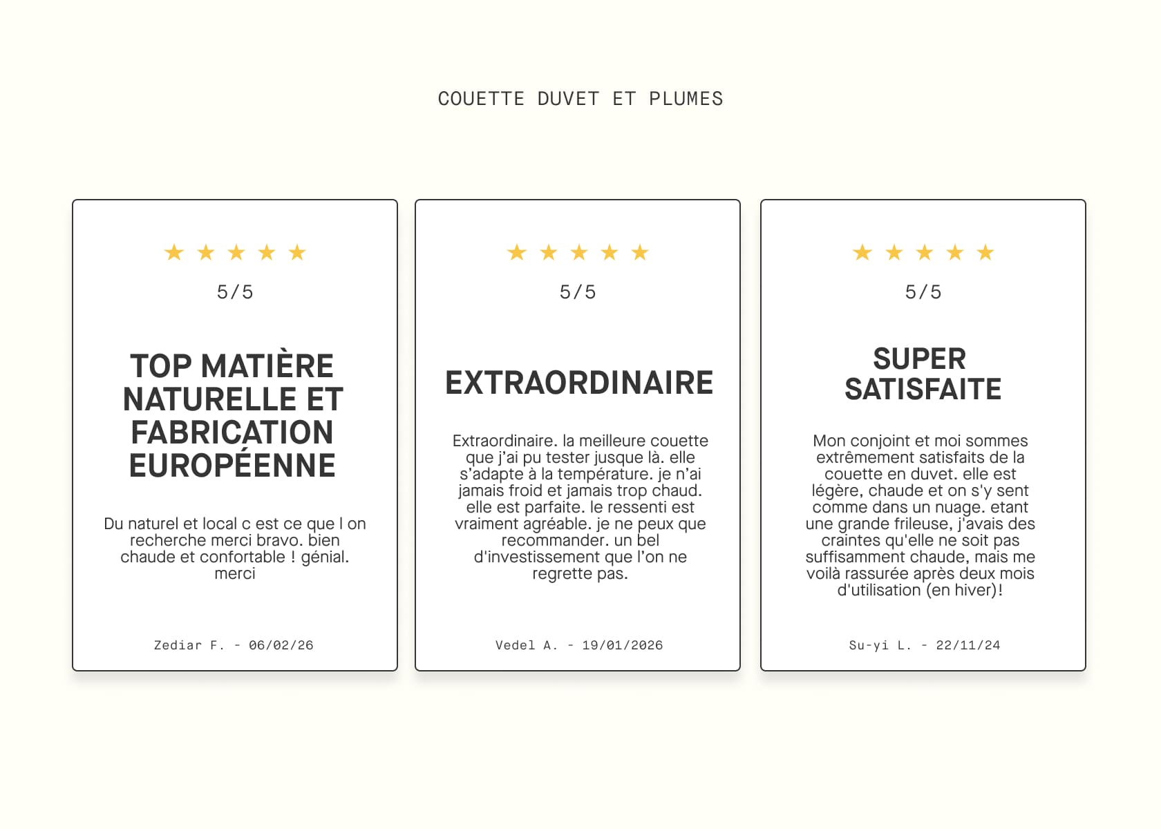 Couette en duvet et plumes