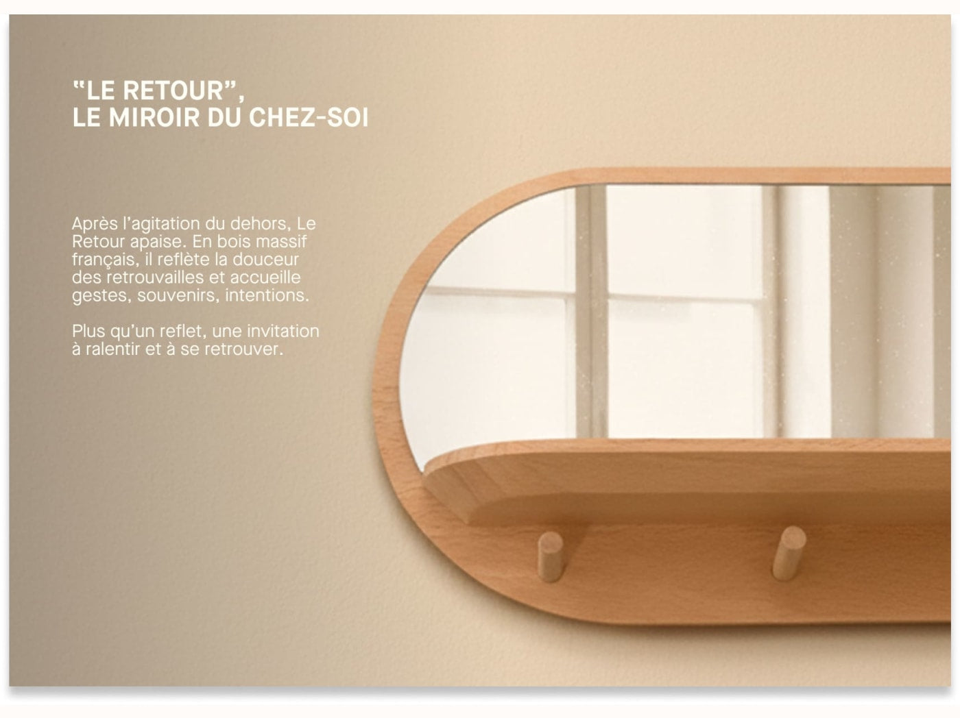 Miroir avec accroche hêtre x Reine Mère - Le retour