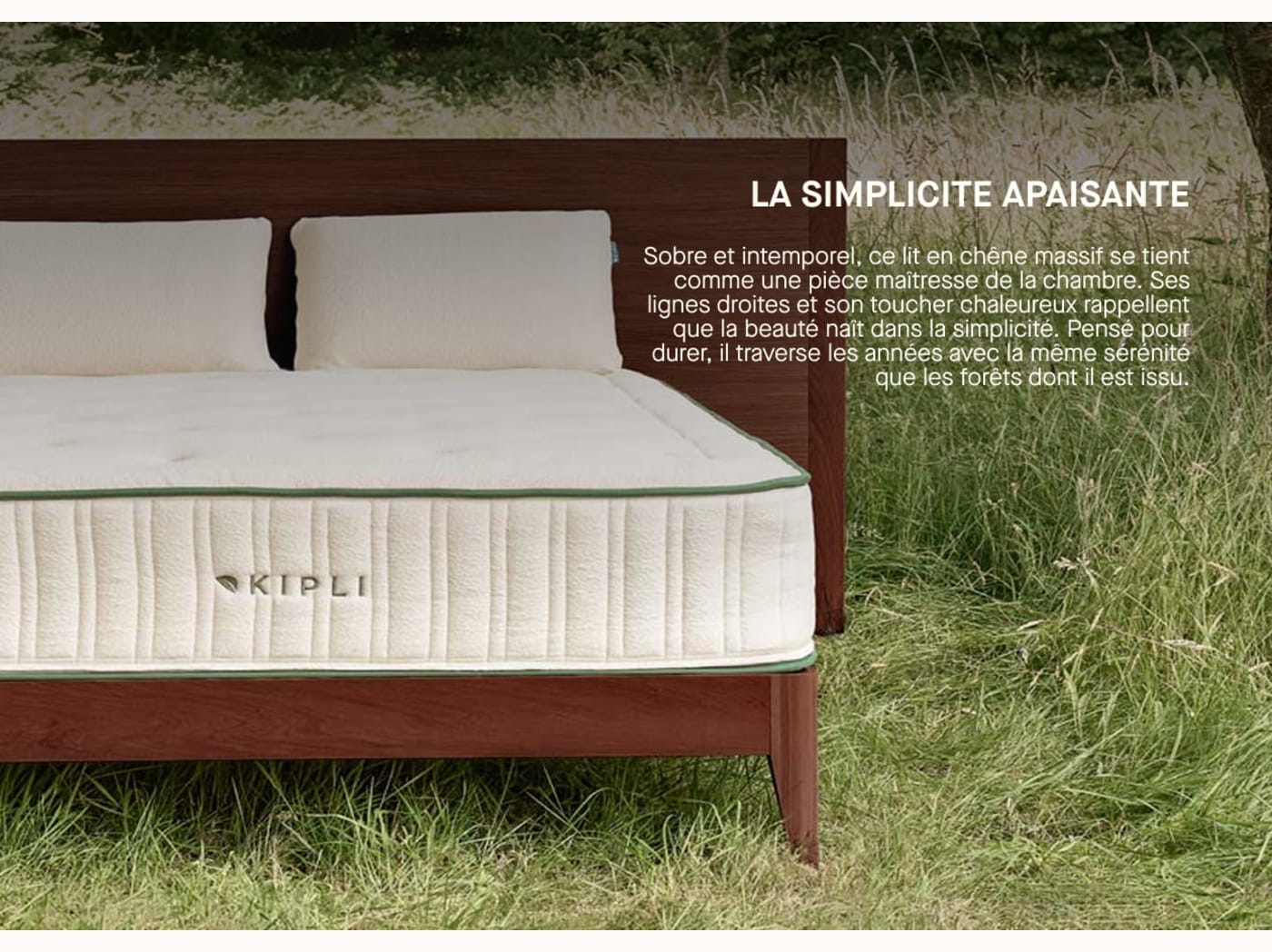 Bett mit Lattenrost aus massiver Eiche CLAIRIÈRE