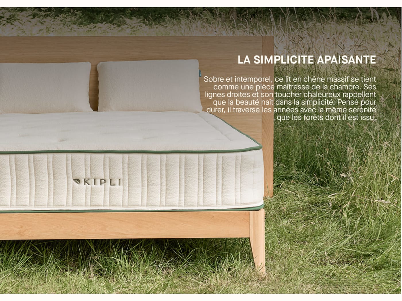 Bett mit Lattenrost aus massiver Eiche CLAIRIÈRE