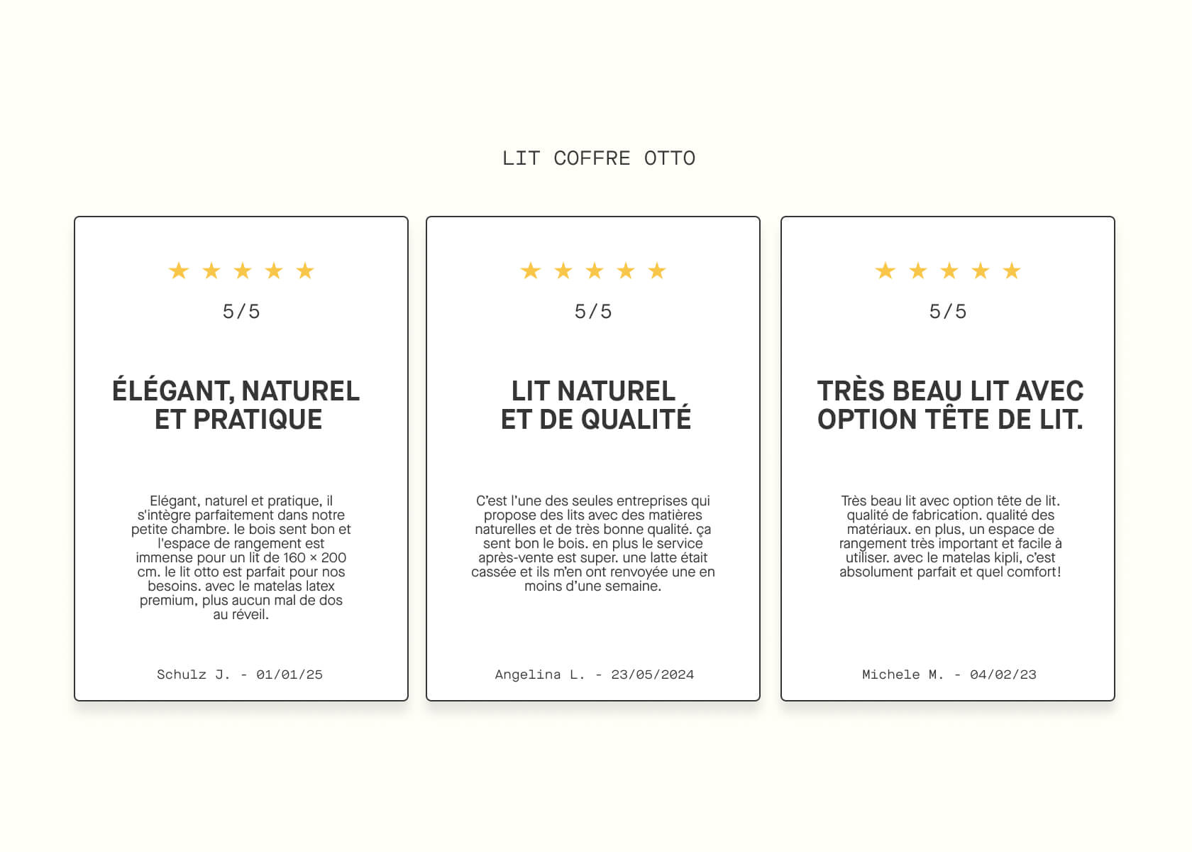 Lit coffre en bois et lin OTTO