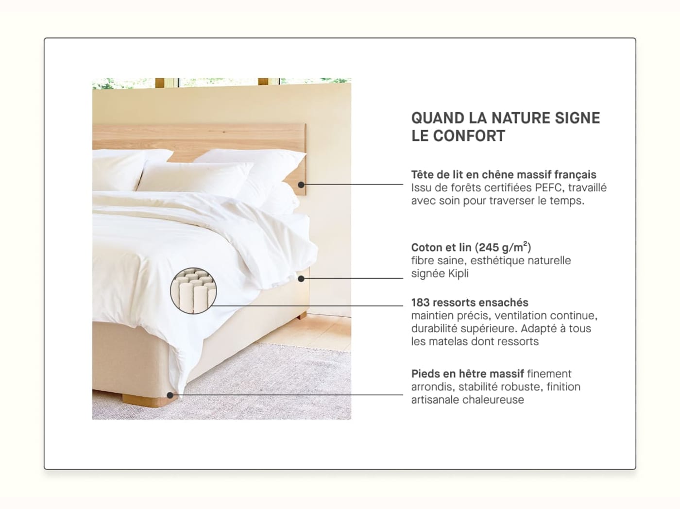 Sommier tapissier à ressorts premium - LE LAC