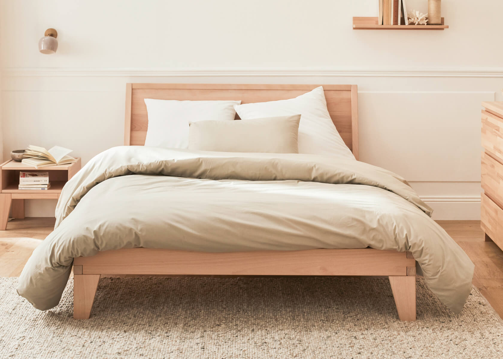 NOVA Solid Beech Bed with Slatted Base