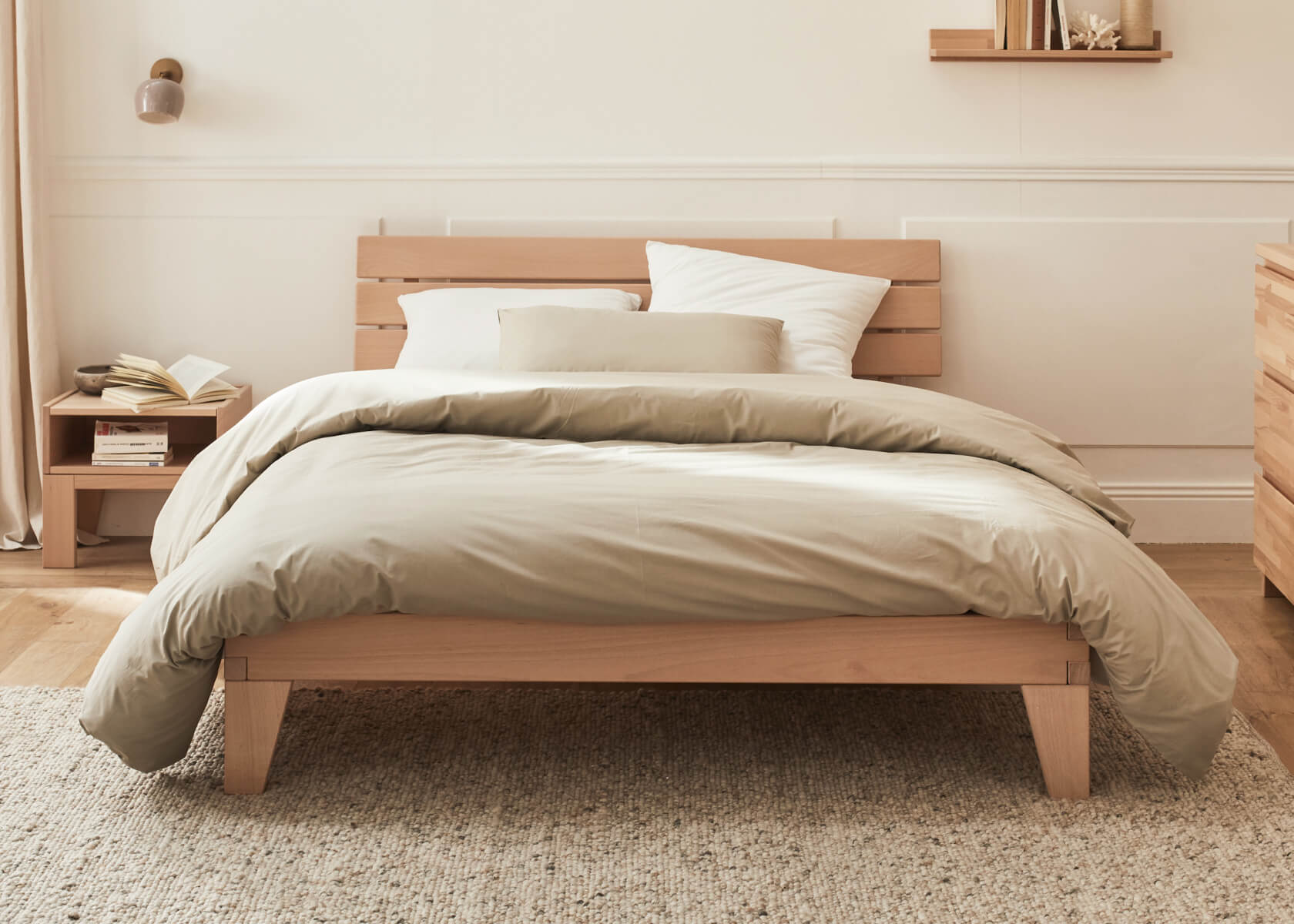 NOVA Solid Beech Bed with Slatted Base