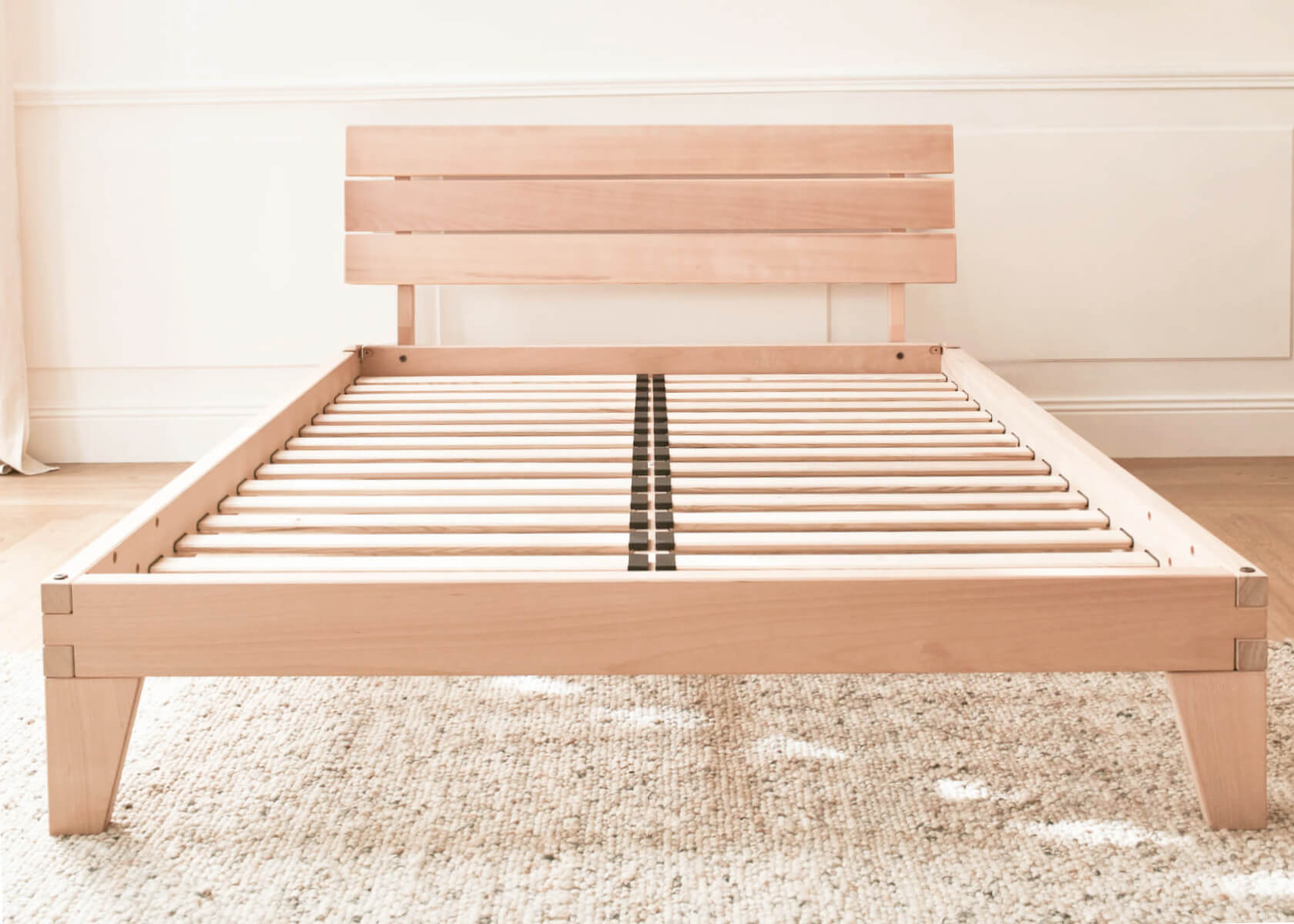 NOVA Solid Beech Bed with Slatted Base