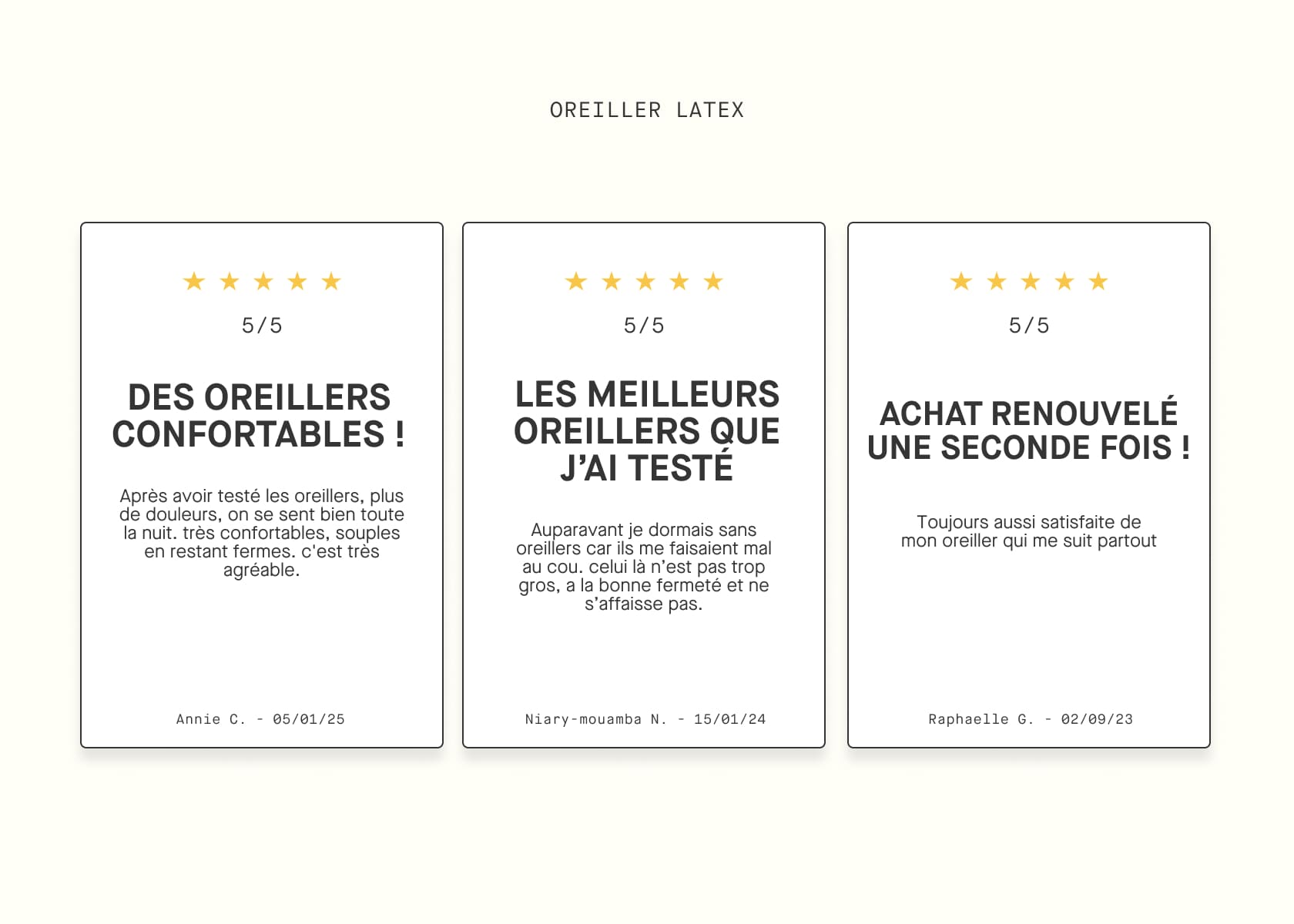 Oreiller en latex naturel