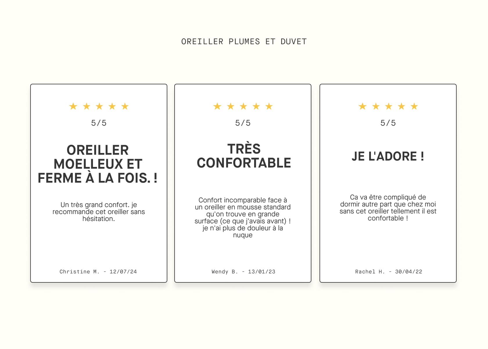 Oreiller en plumes et duvet